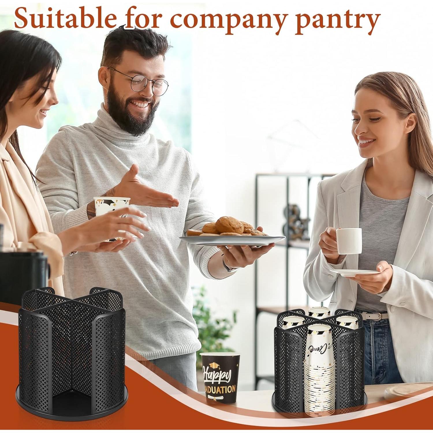 Dispensador de Tazas de Papel Hoolerry 2 Pcs Negro 4 Compartimentos