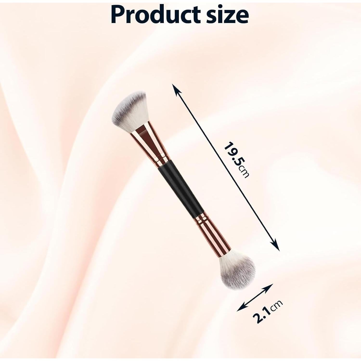 Pinceles de Maquillaje Doble Cara UAIAGM 2 Pcs Negro