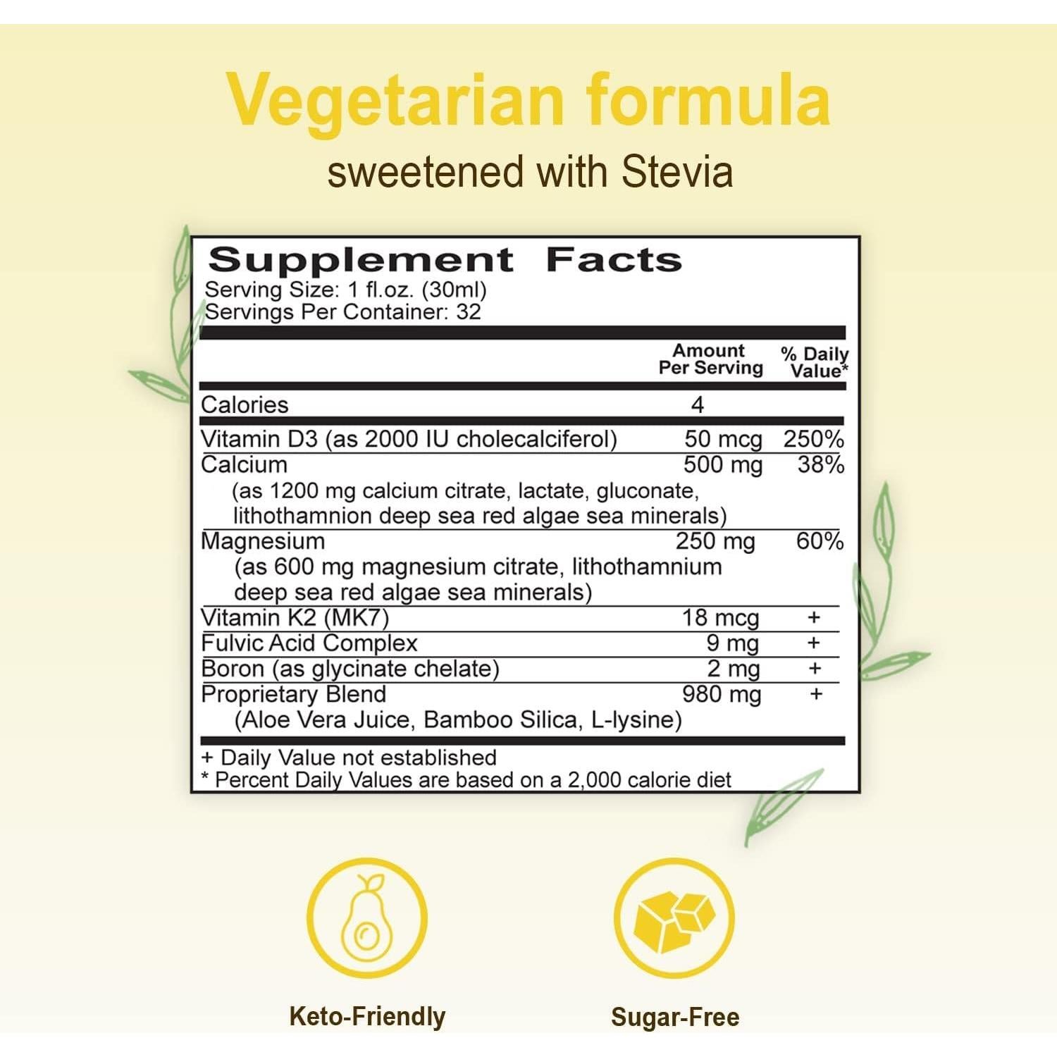 Suplemento Líquido Calcio-Magnesio Vital Earth 0.95 L