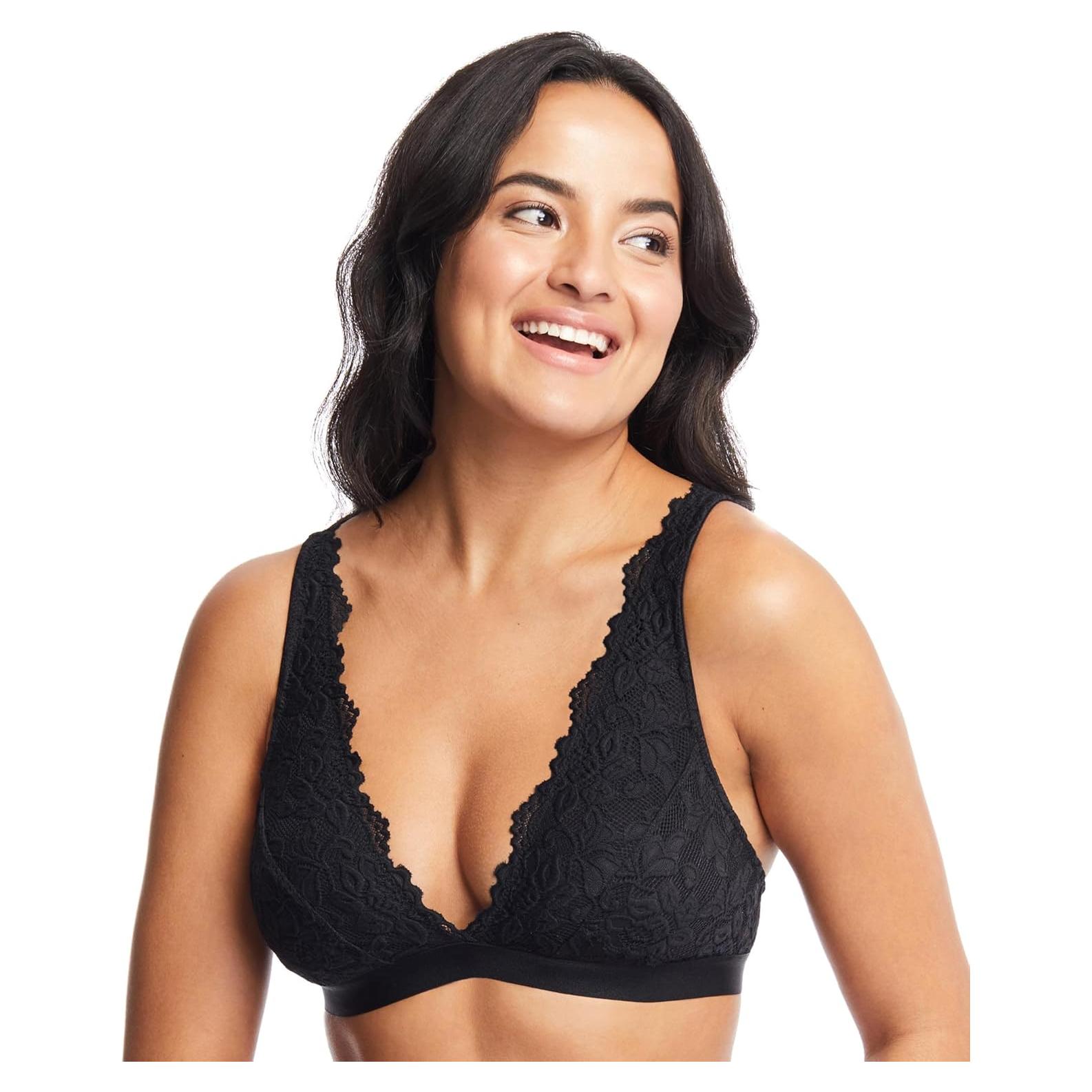 Sujetador Bralette de Encaje Jenny Jen Ivy Negro X-Large