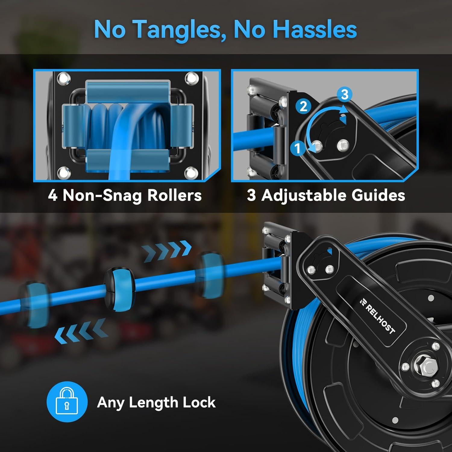 Carrete de Manguera de Aire Retráctil Relhost 15m 9.5mm 300PSI