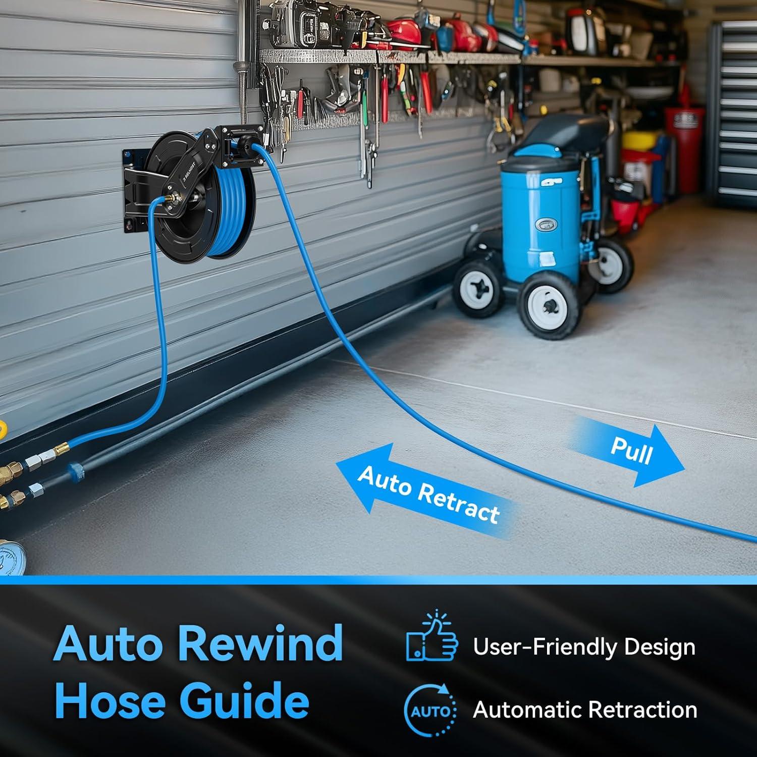 Carrete de Manguera de Aire Retráctil Relhost 15m 9.5mm 300PSI
