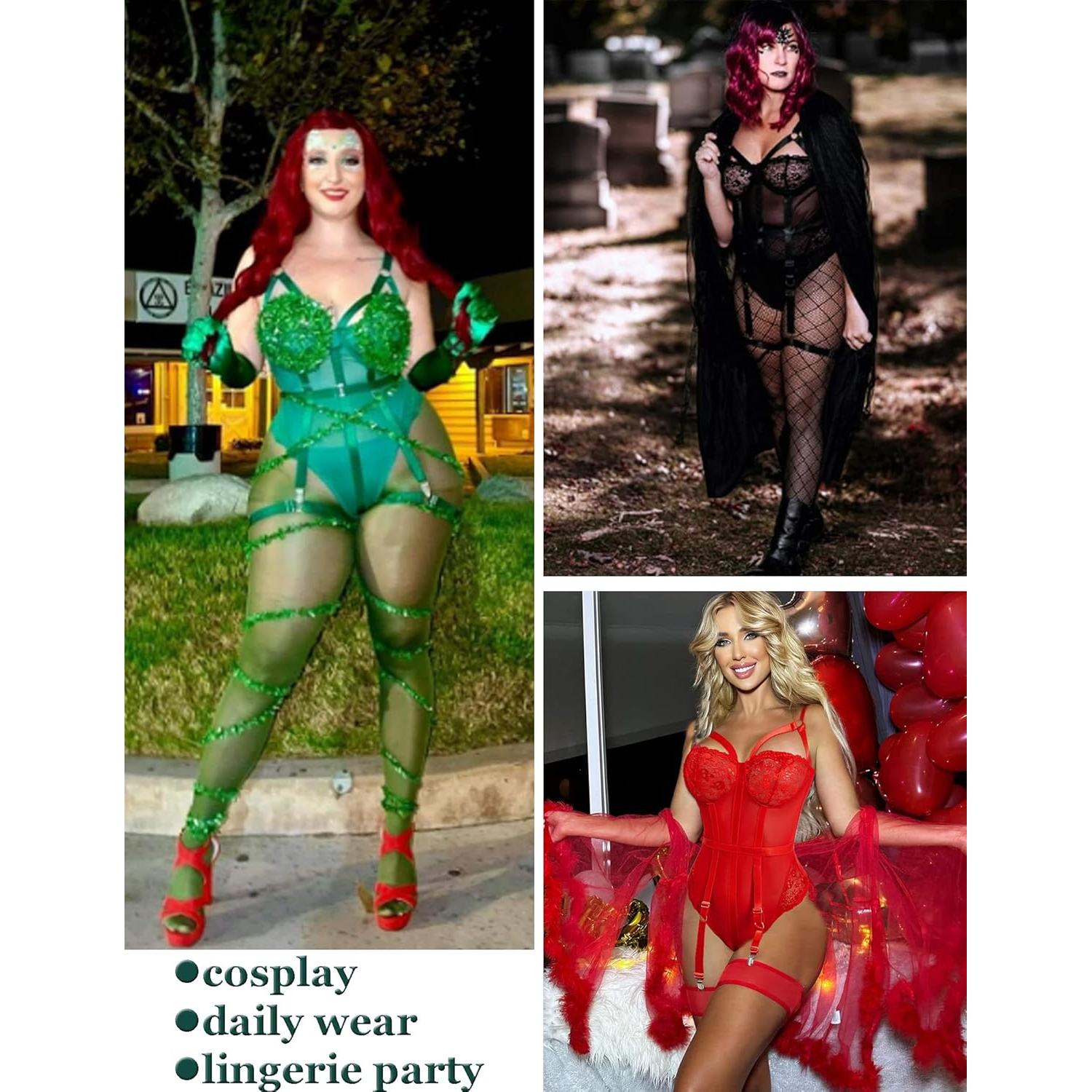 Avidlove Lencería Sexy Verde Lago con Cinturilla Ajustable