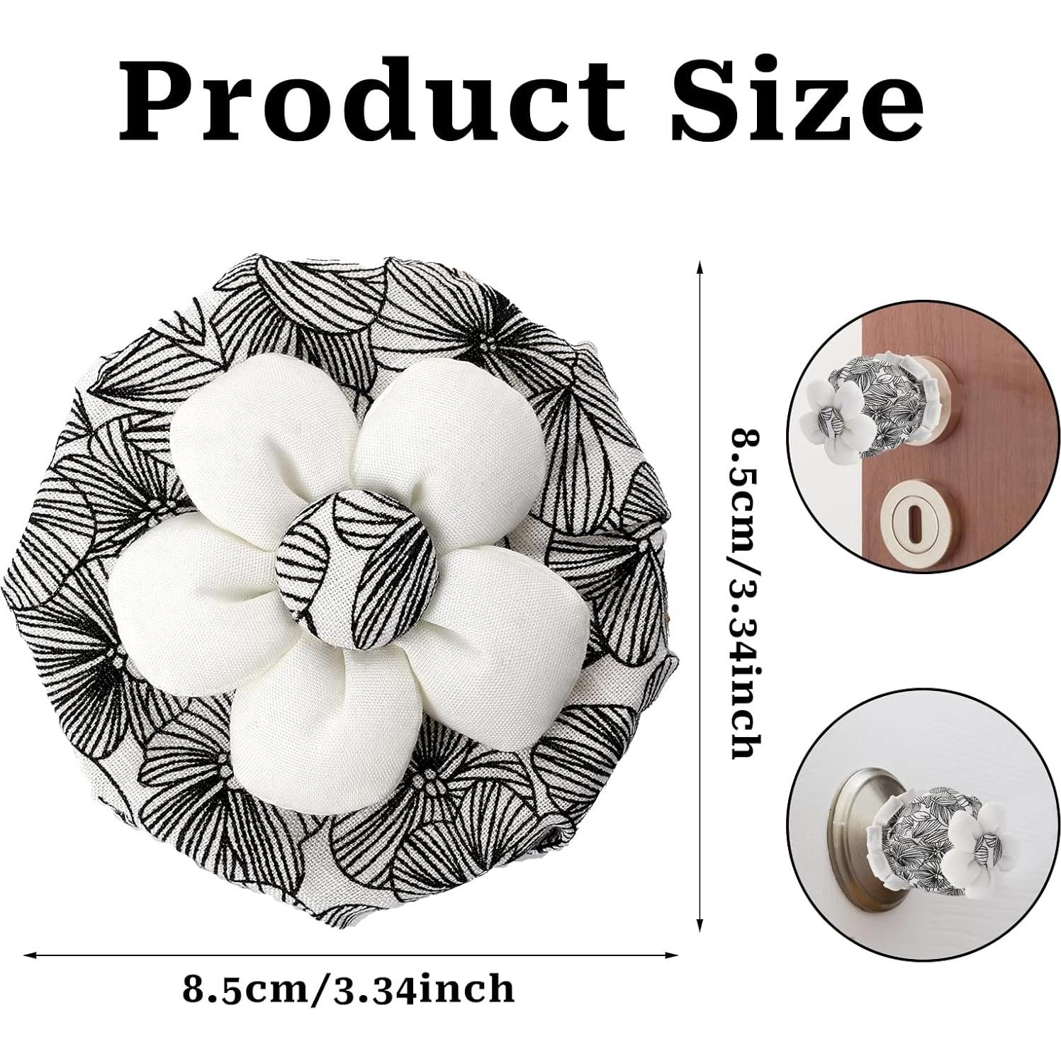Cubiertas de pomo de puerta Sliverdew 2 Pcs Negro Floral