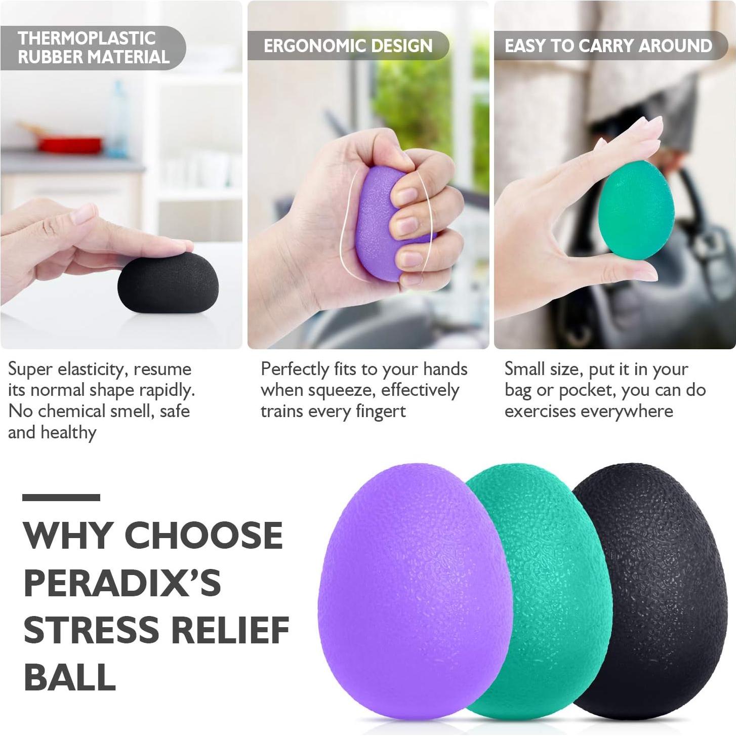 Entrenador de Fuerza de Agarre Peradix - Set 3 Pelotas