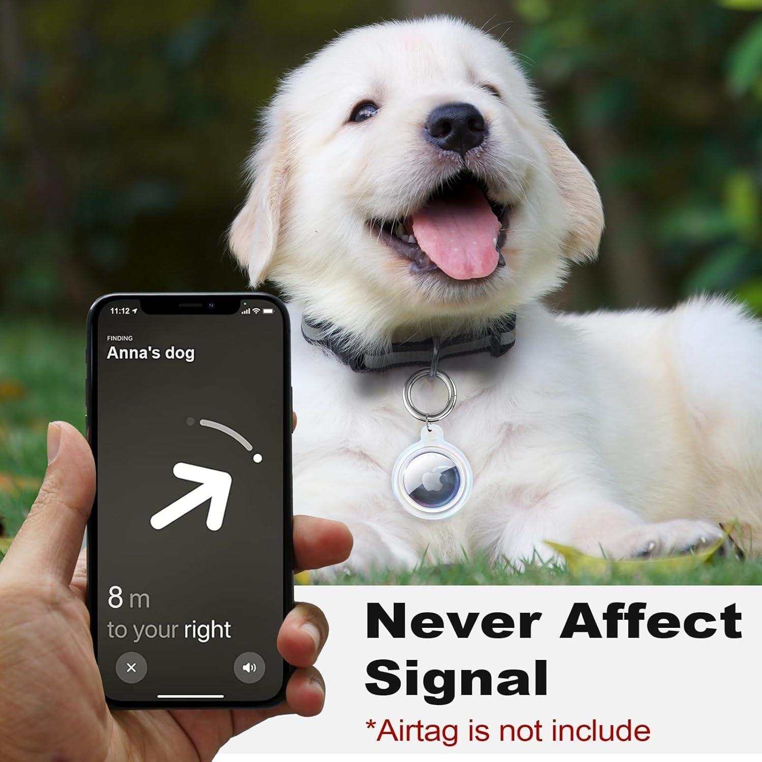 IPX8 Waterproof Airtag Holder, 4 Pack Apple Airtags with Keychain, Air Tag Case for Luggage, Dog Collar, Keys, Anti-Scratch Full Body Protective Air Tags Holder（4 Colors）