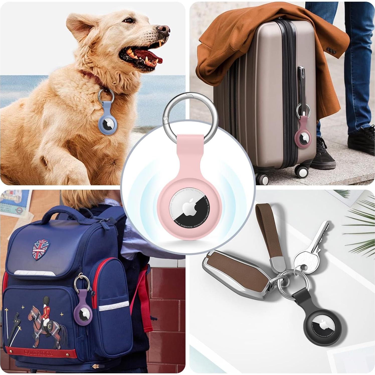 Meliya 4 Fundas Protectores Silicona para Apple AirTag Negro