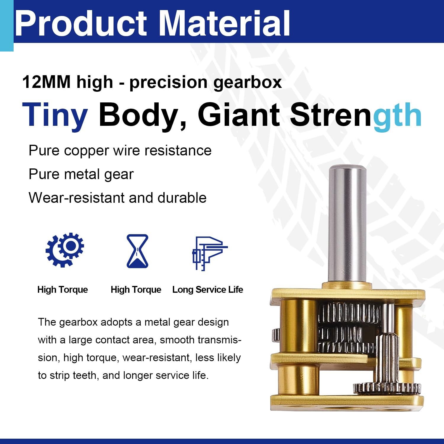 3 Pcs Motor de Engranaje N20 DC 3V-6V Usdrwam para Juguetes RC