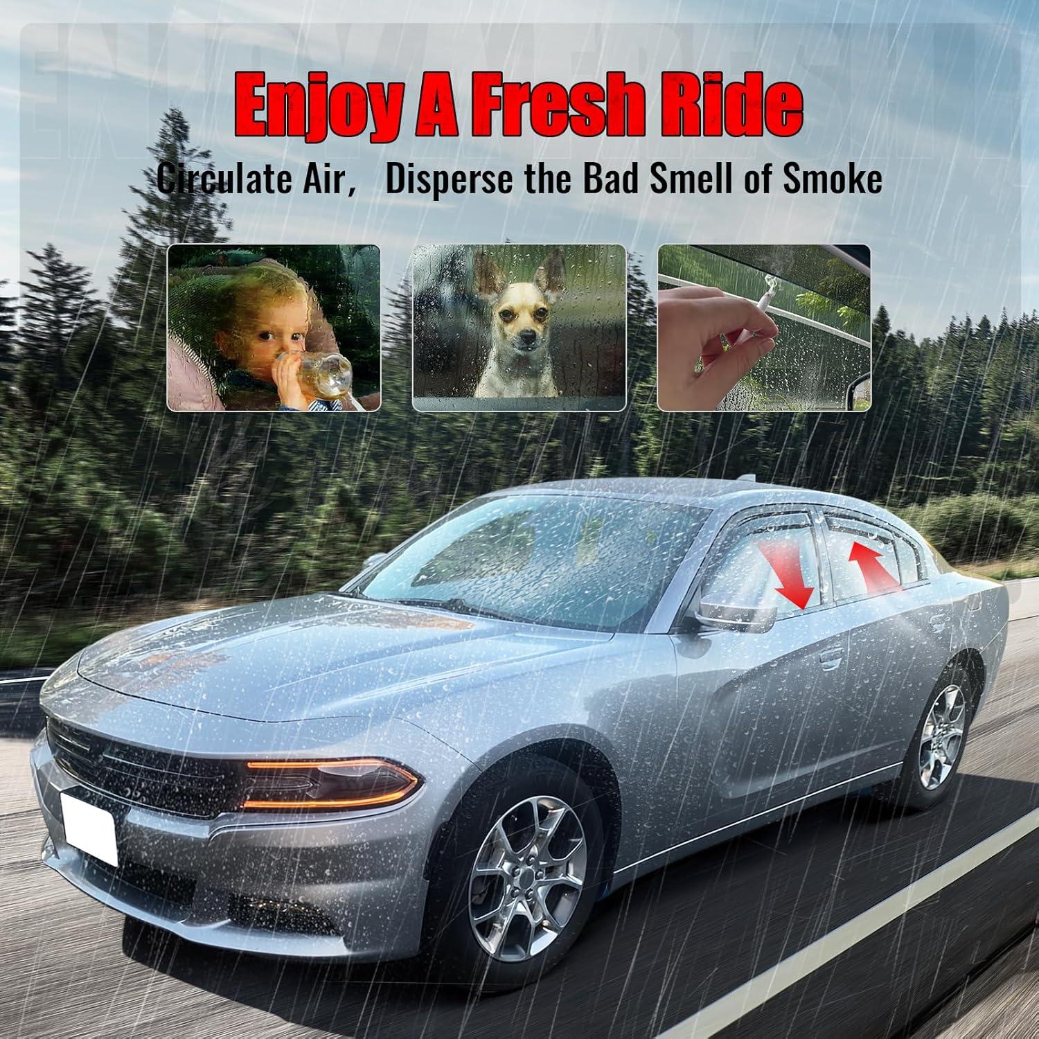 IKON MOTORSPORTS in Channel Window Visors Compatible with 2018-2024 Toyota Camry, Acrylic Smoke/Tinted Rain Guards, Side Window Wind Deflectors 4PCS