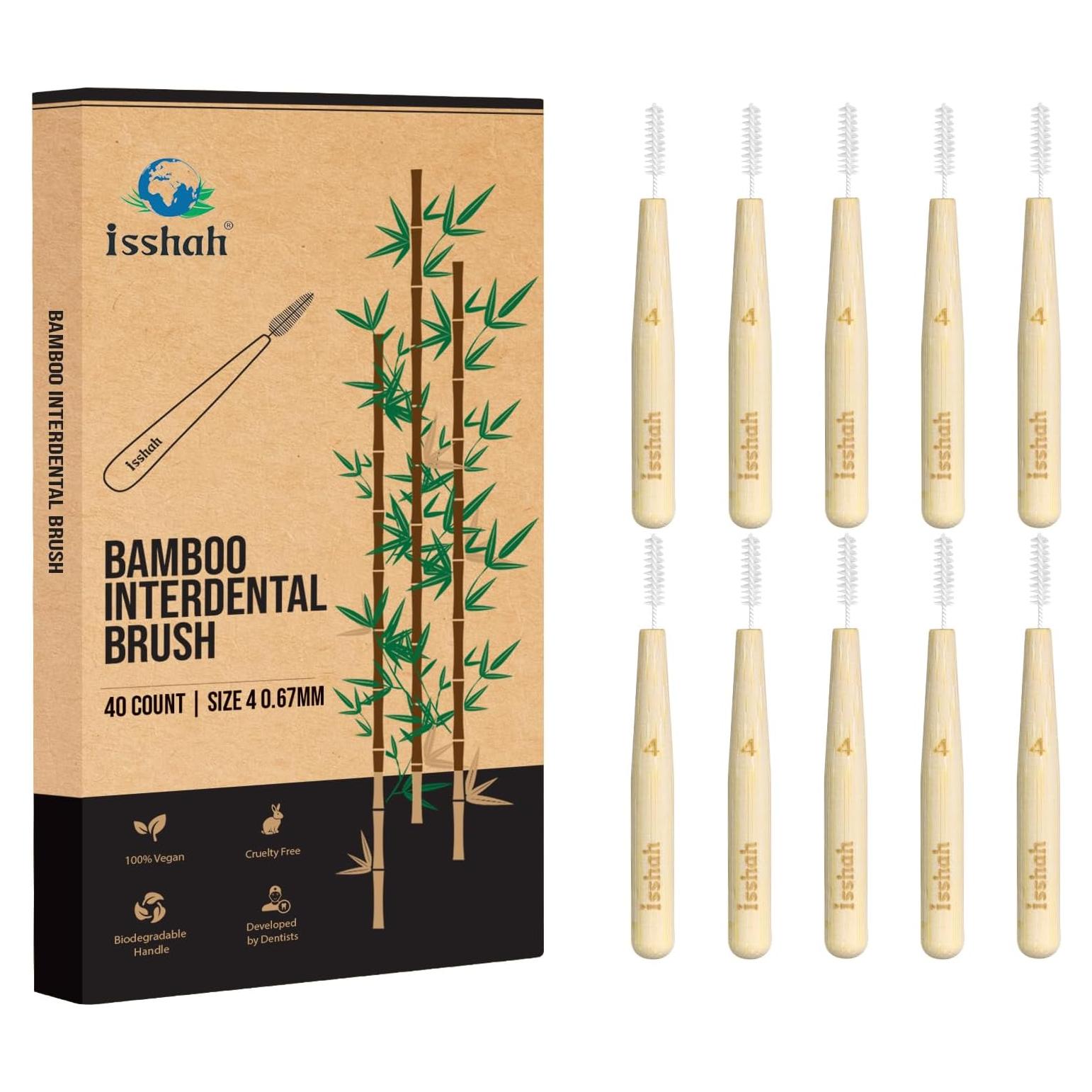 Cepillos Interdentales de Bambú Isshah 40 Unidades Tamaño 4