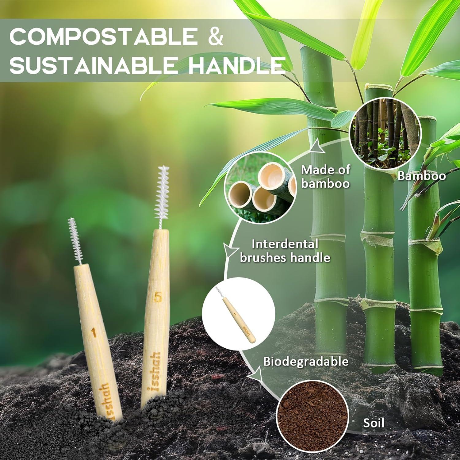 Cepillos Interdentales de Bambú Isshah 40 Unidades Tamaño 4