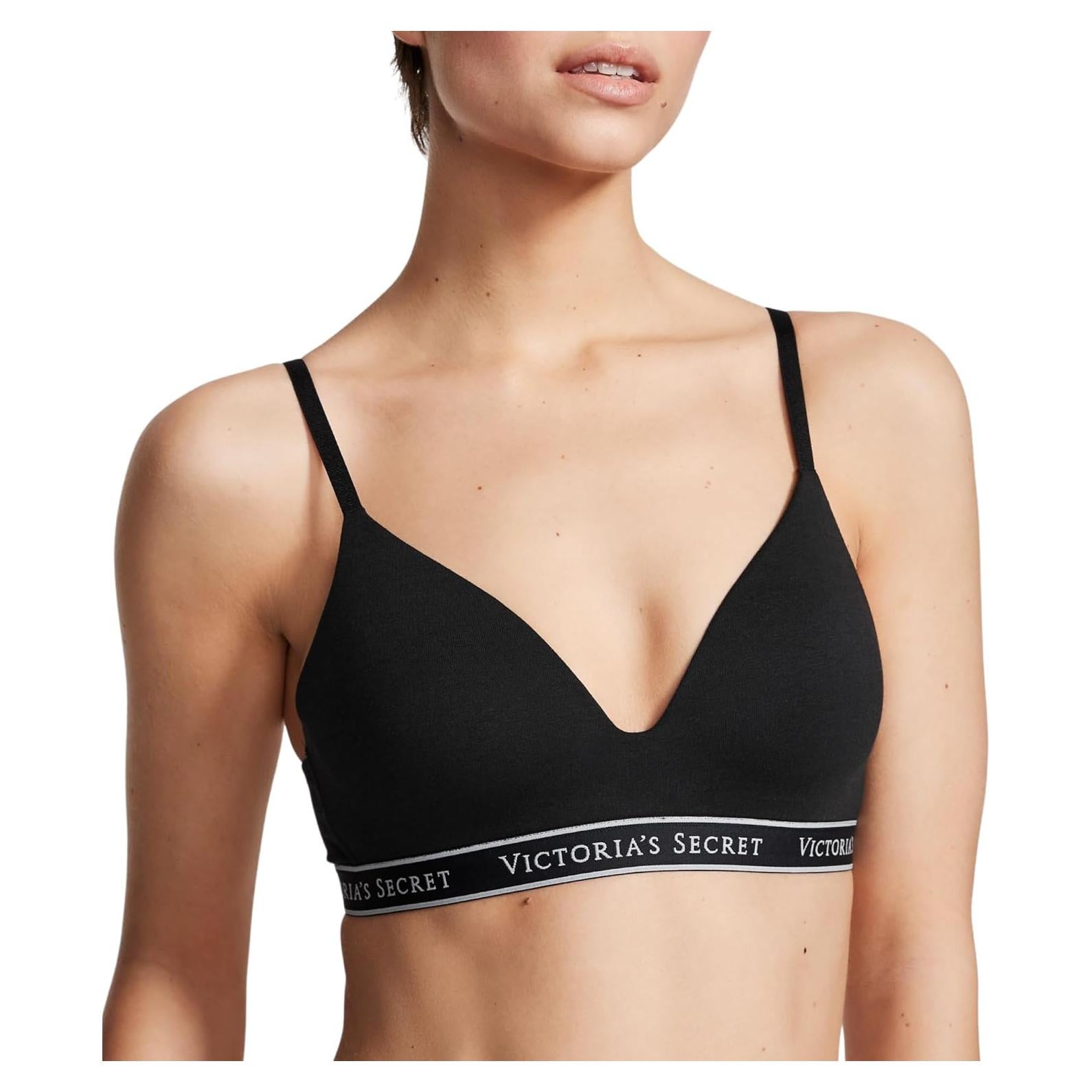Sostén sin aros Victoria's Secret acolchado 34DD negro