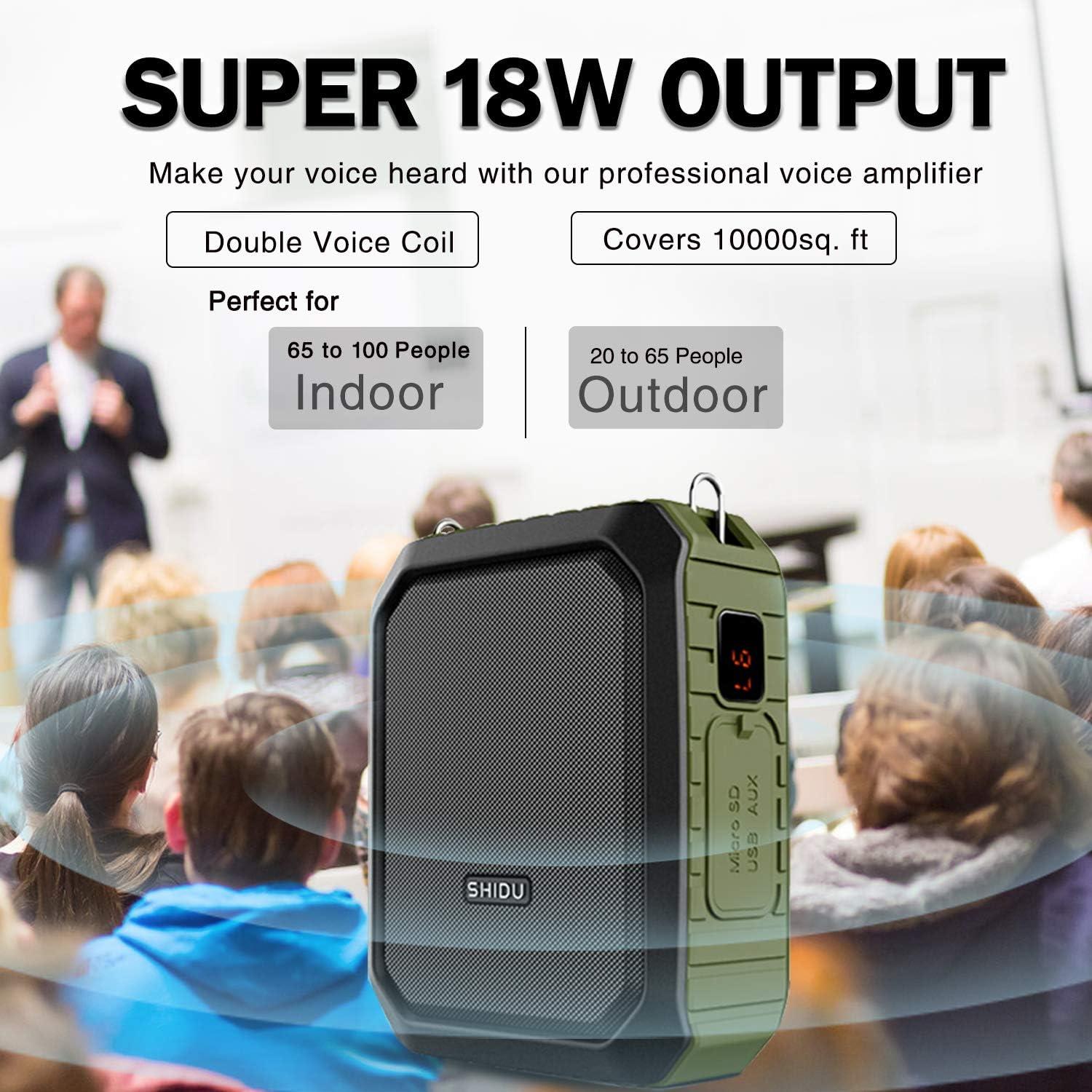 Amplificador de Voz Portátil SHIDU 18W con Micrófono