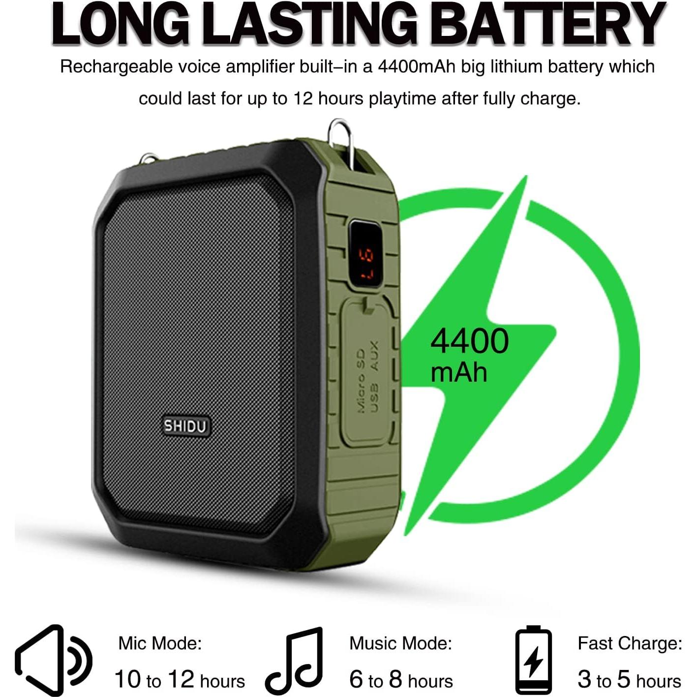 Amplificador de Voz Portátil SHIDU 18W con Micrófono