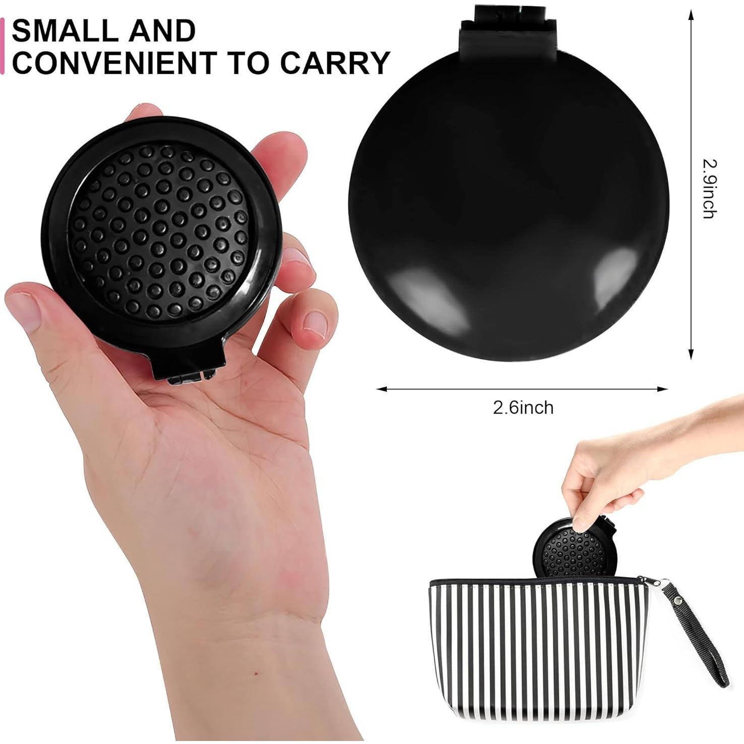 Cepillo de pelo plegable 1st Choice con espejo plata