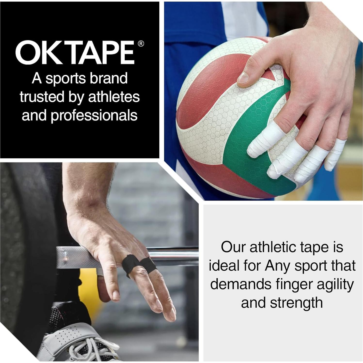 Cinta Atlética OK 8 Rollos 0.8 cm x 13.7 m para Dedos