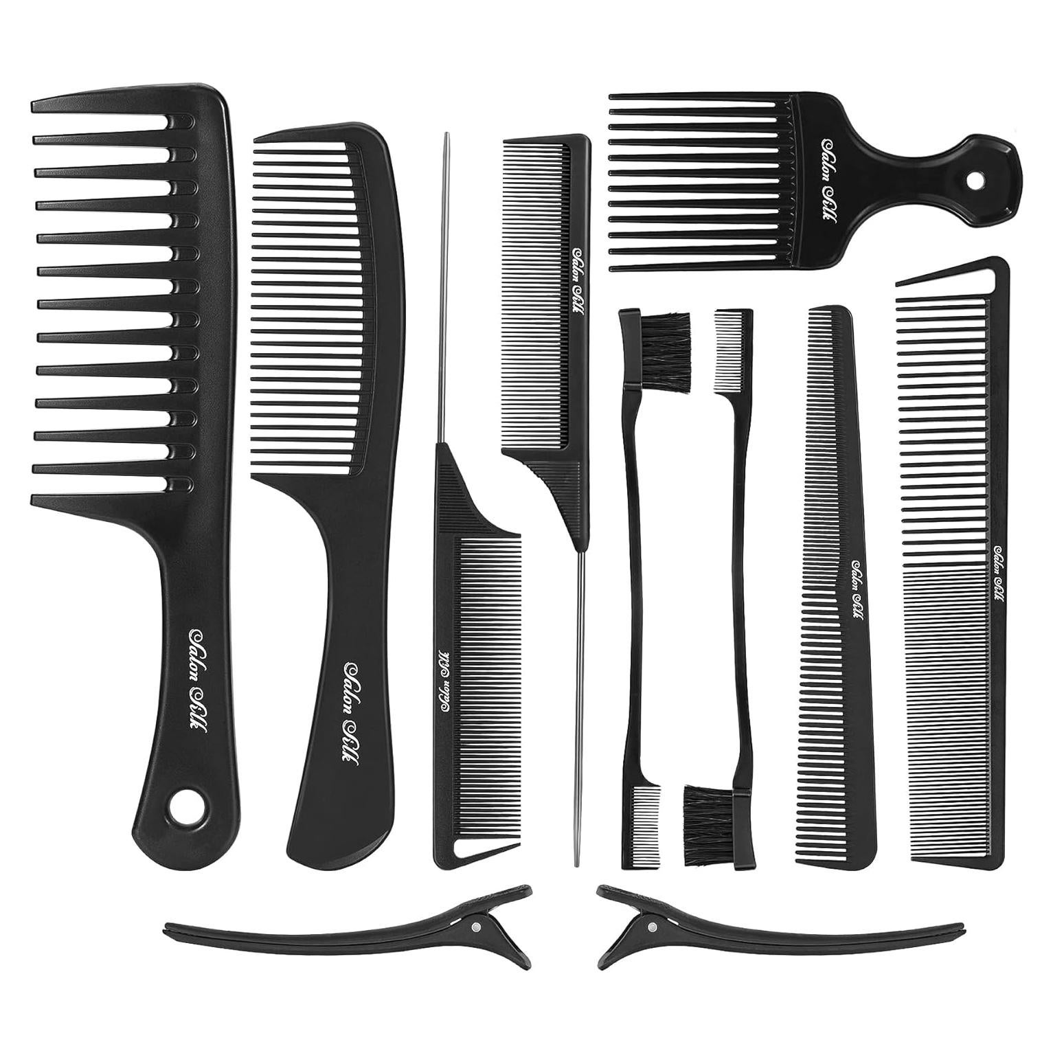 Juego de Peines Profesionales SALON SILK 11 Piezas para Cabello Rizado