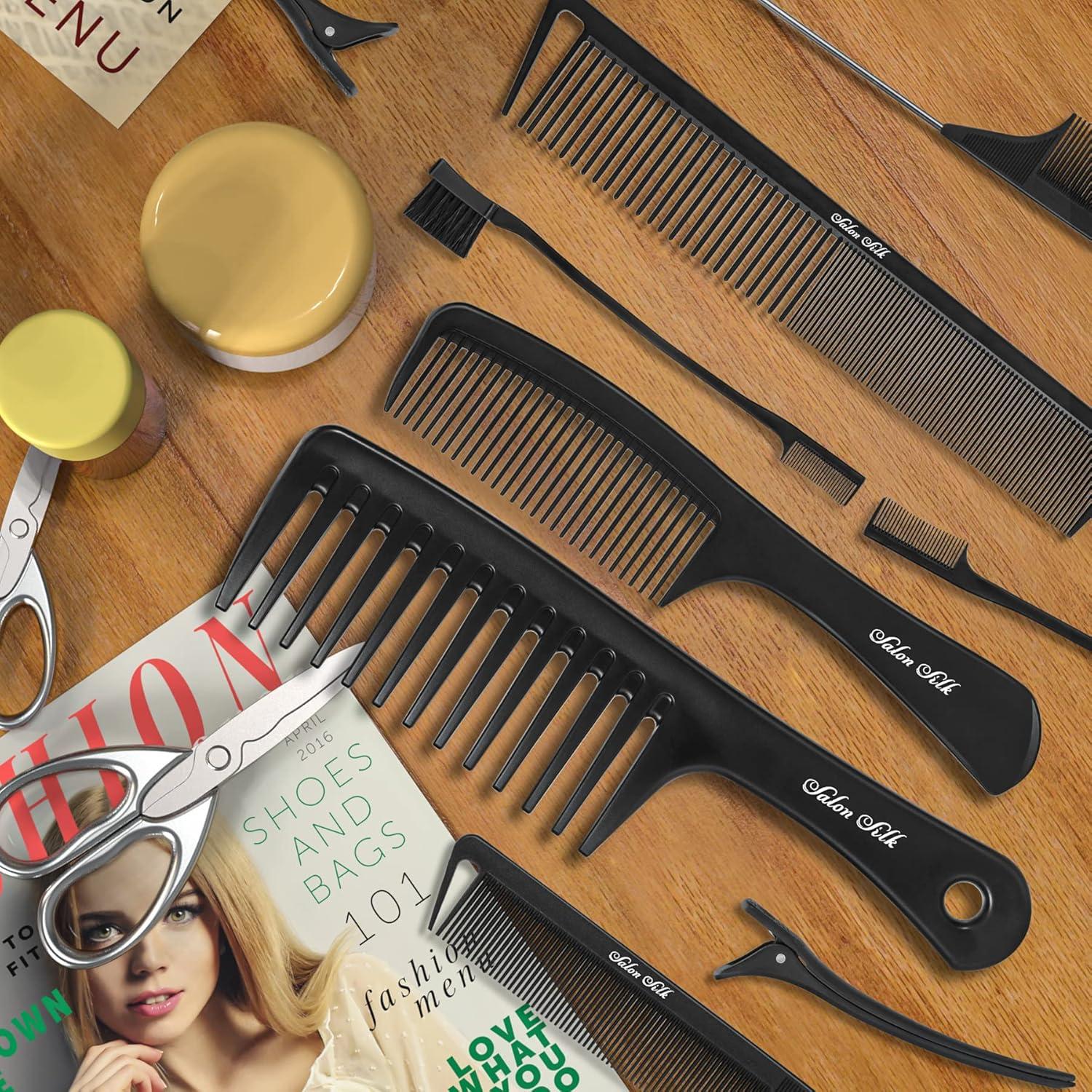 Juego de Peines Profesionales SALON SILK 11 Piezas para Cabello Rizado