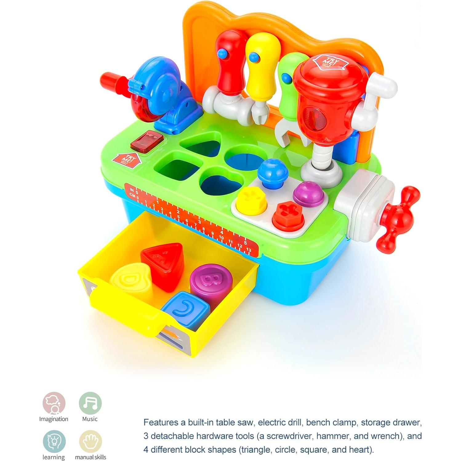 Banco de herramientas PowerTRC para niños 1-3 años con luz y sonido