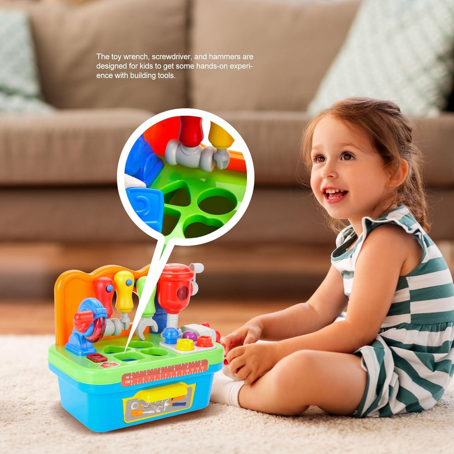 Banco de herramientas PowerTRC para niños 1-3 años con luz y sonido