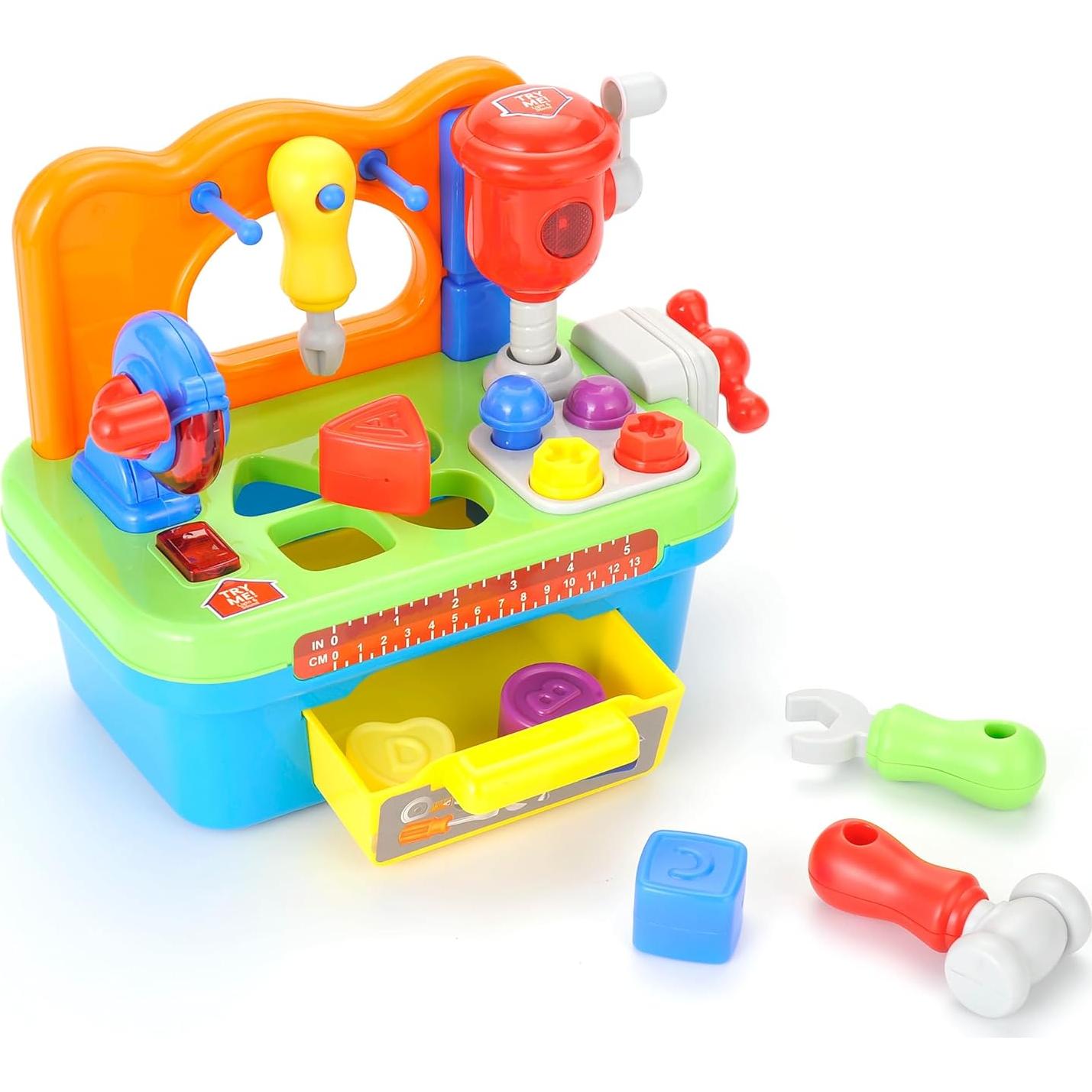 Banco de herramientas PowerTRC para niños 1-3 años con luz y sonido