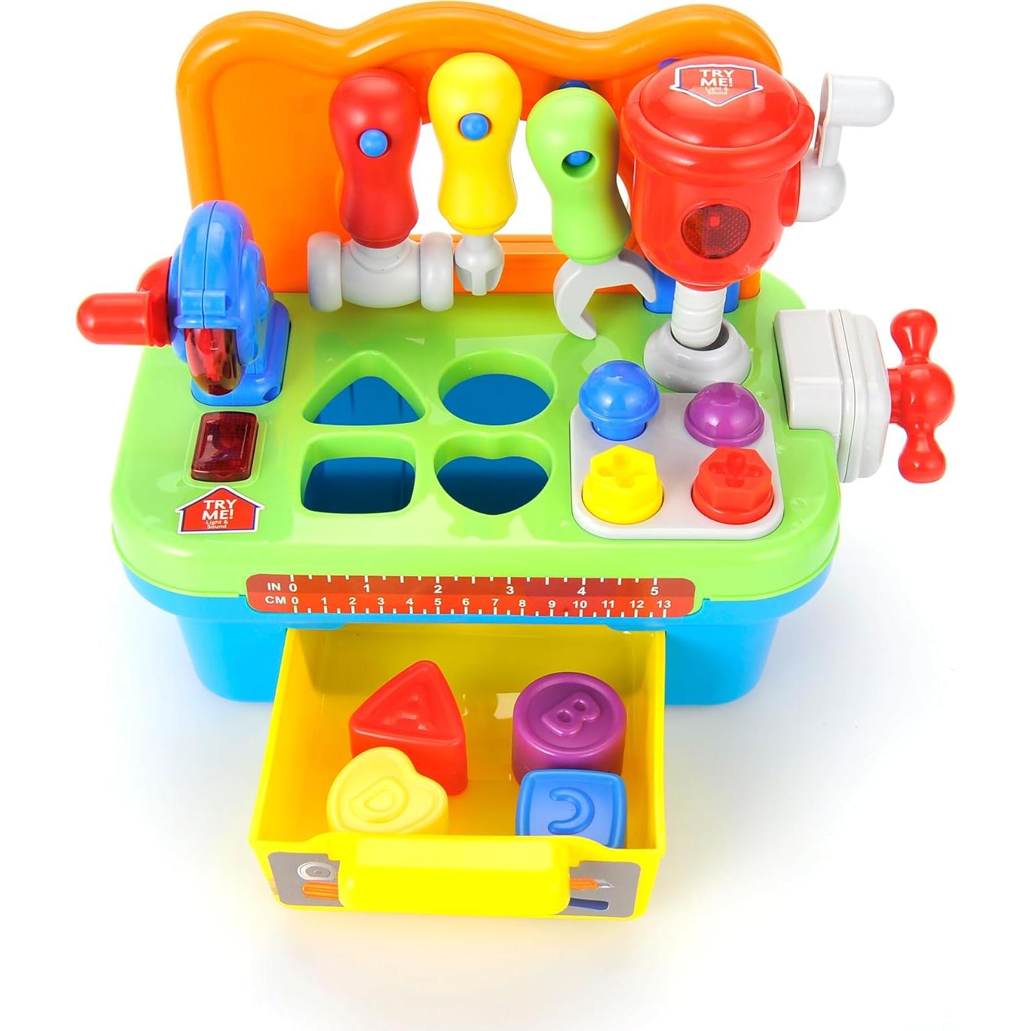 Banco de herramientas PowerTRC para niños 1-3 años con luz y sonido