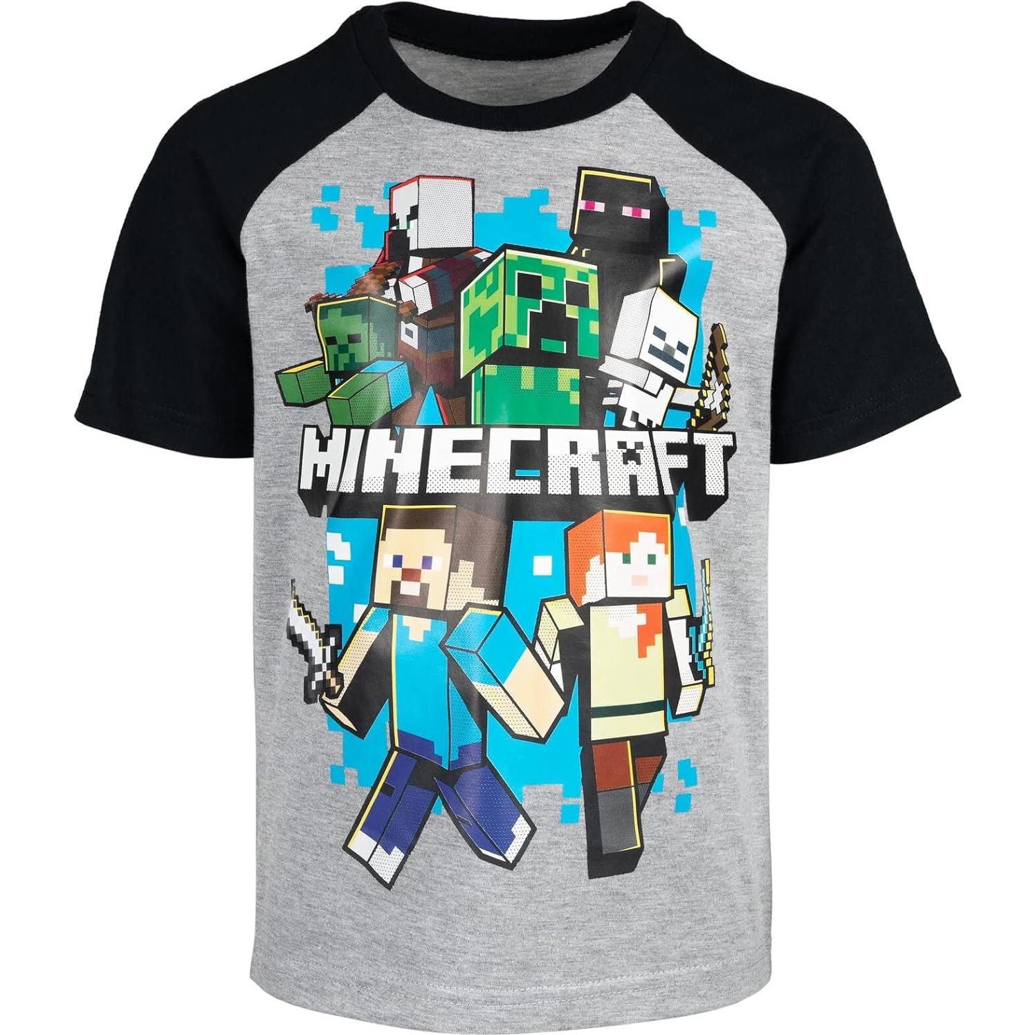Conjunto camiseta Minecraft Creeper y pantalones cortos niños