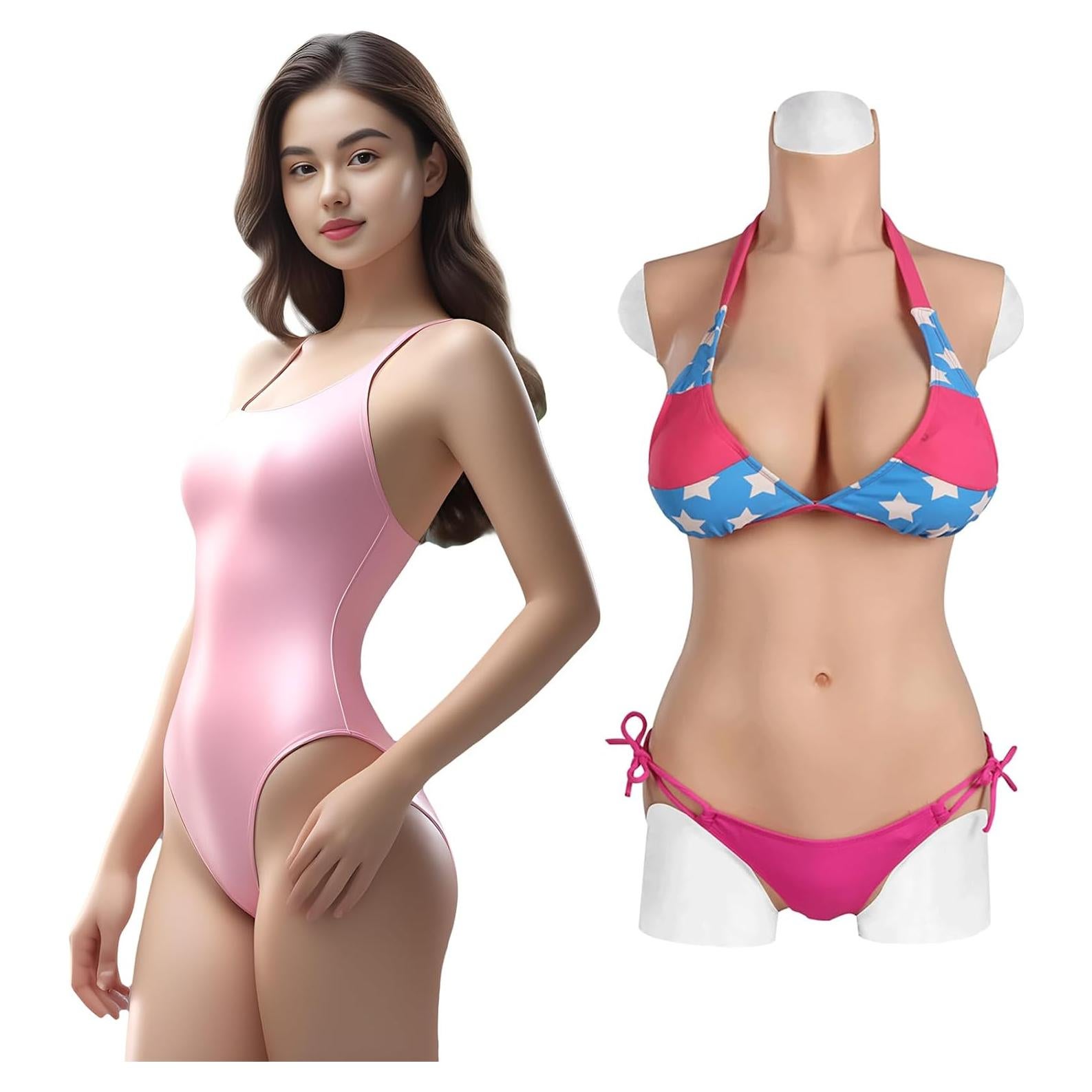 Traje de Cuerpo de Silicona E Cup Realista para Crossdressing