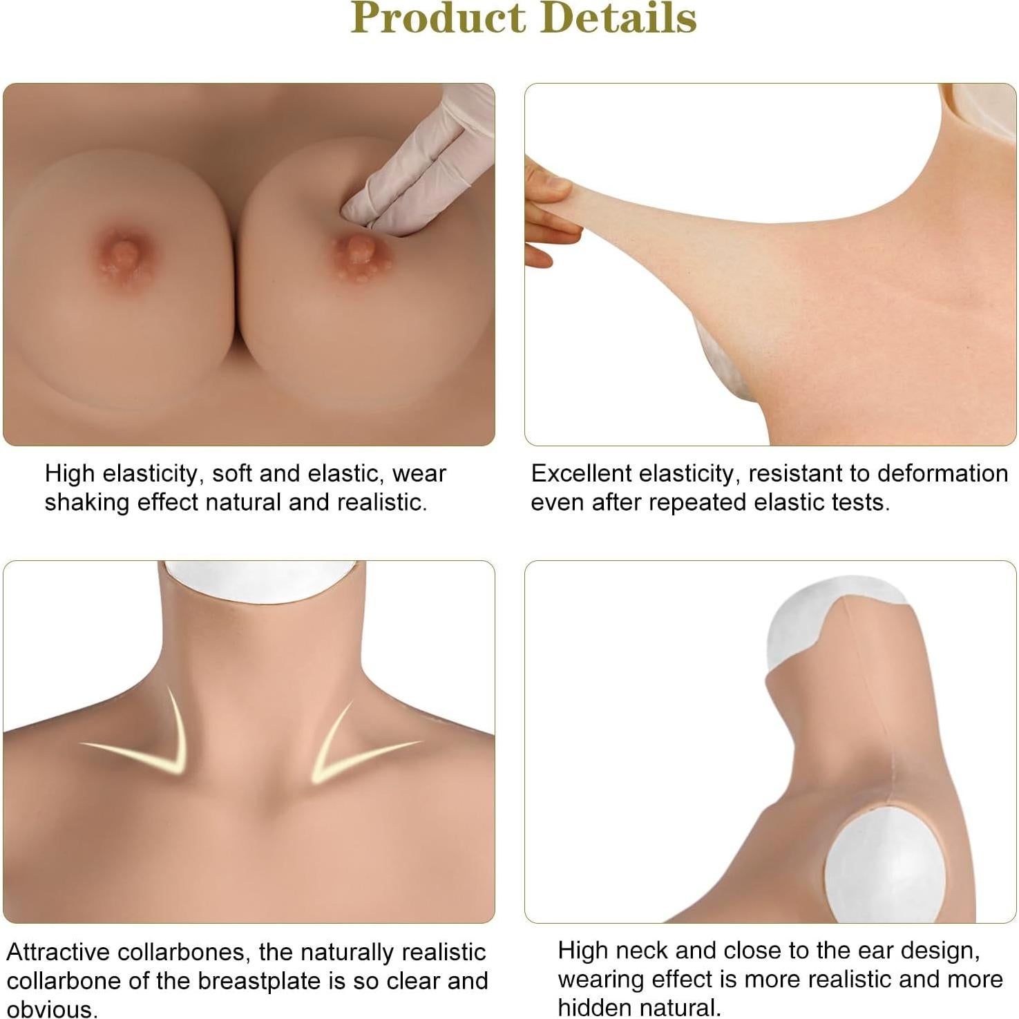 Traje de Cuerpo de Silicona E Cup Realista para Crossdressing