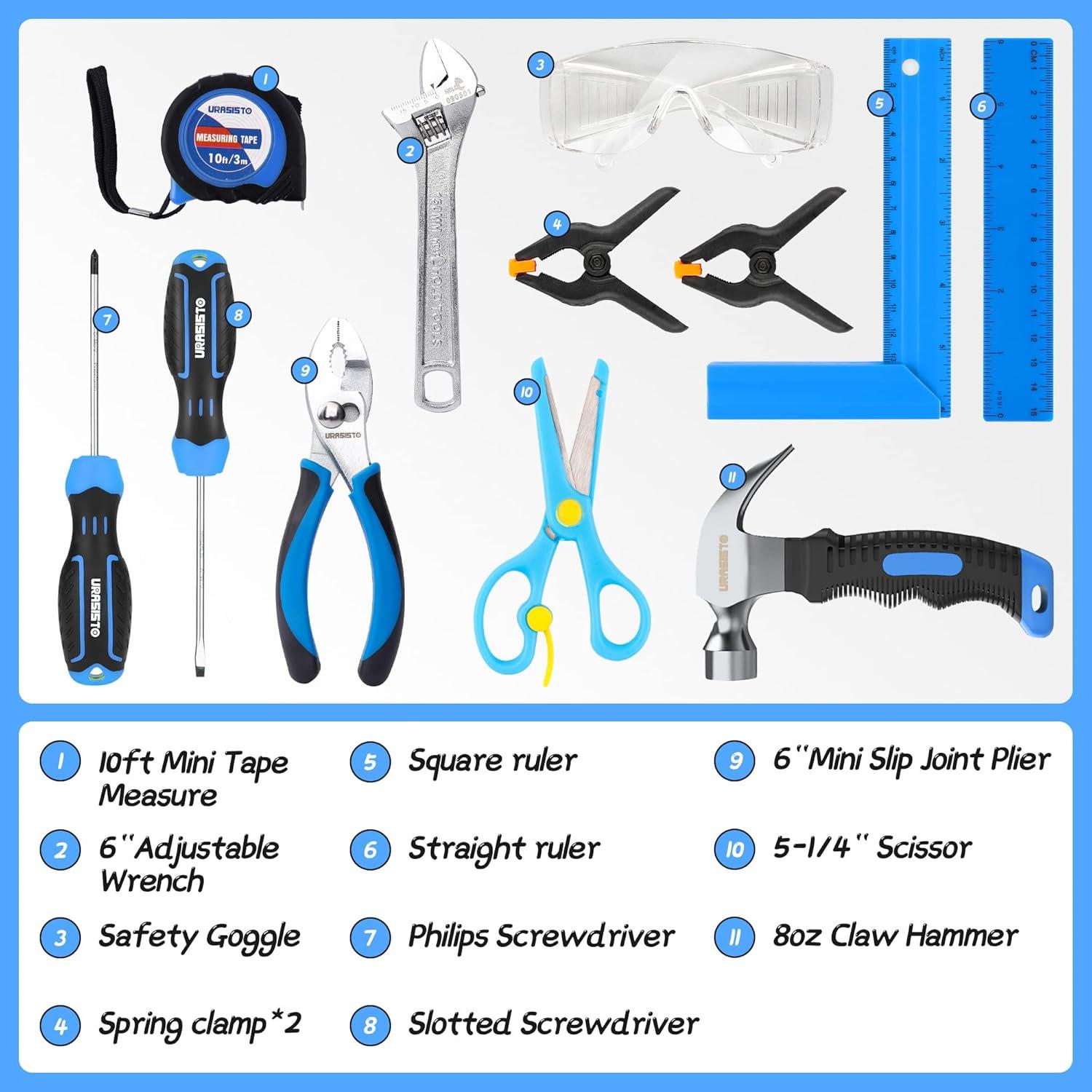 Juego de herramientas reales para niños URASISTO 12 piezas