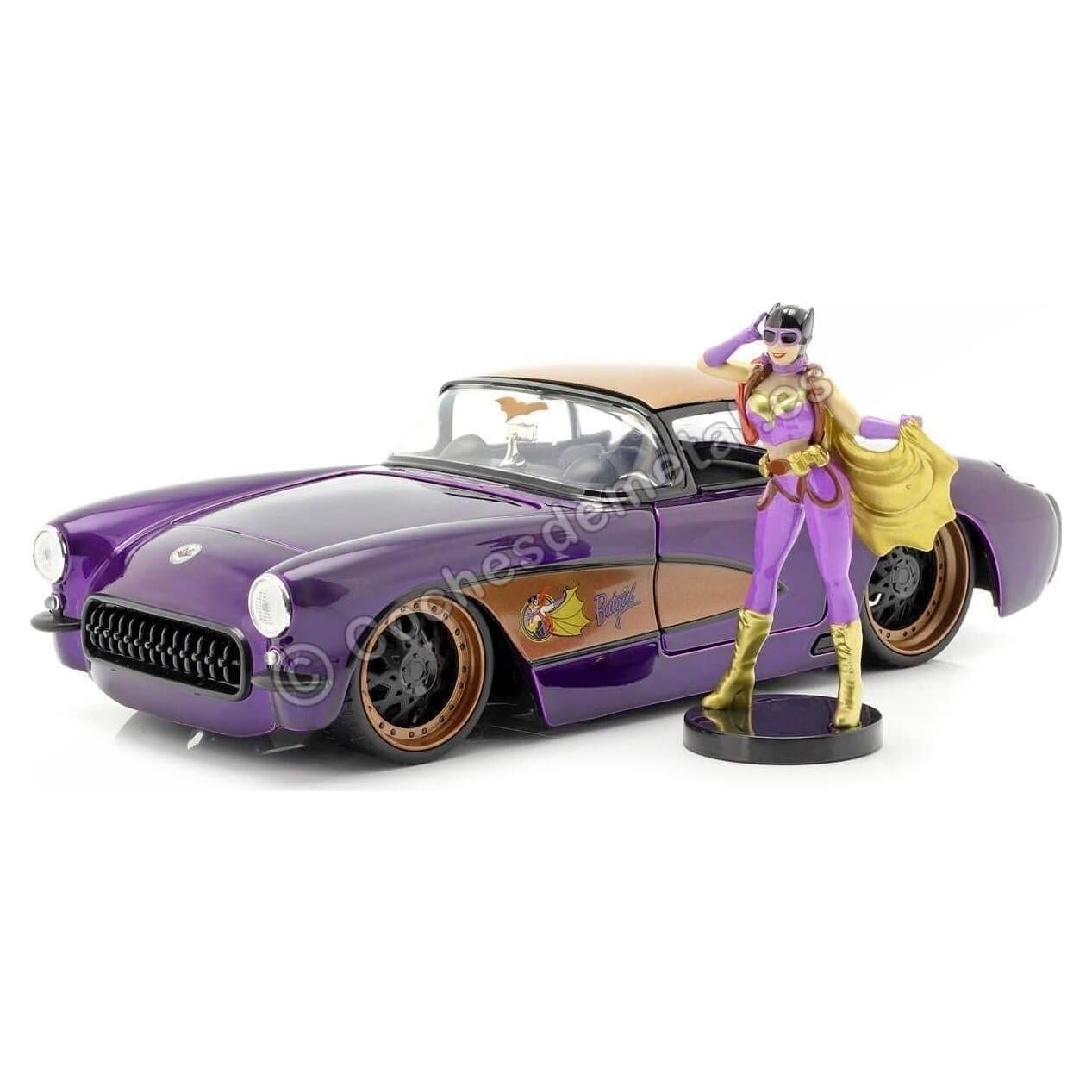 Jada Toys Chevrolet Corvette 1957 con figura Batgirl 1:24