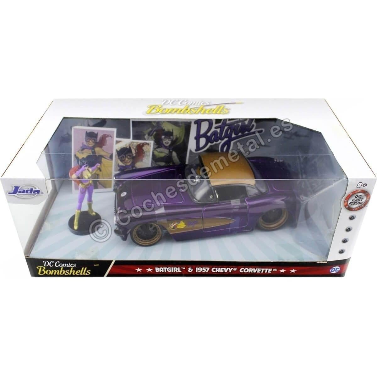 Jada Toys Chevrolet Corvette 1957 con figura Batgirl 1:24