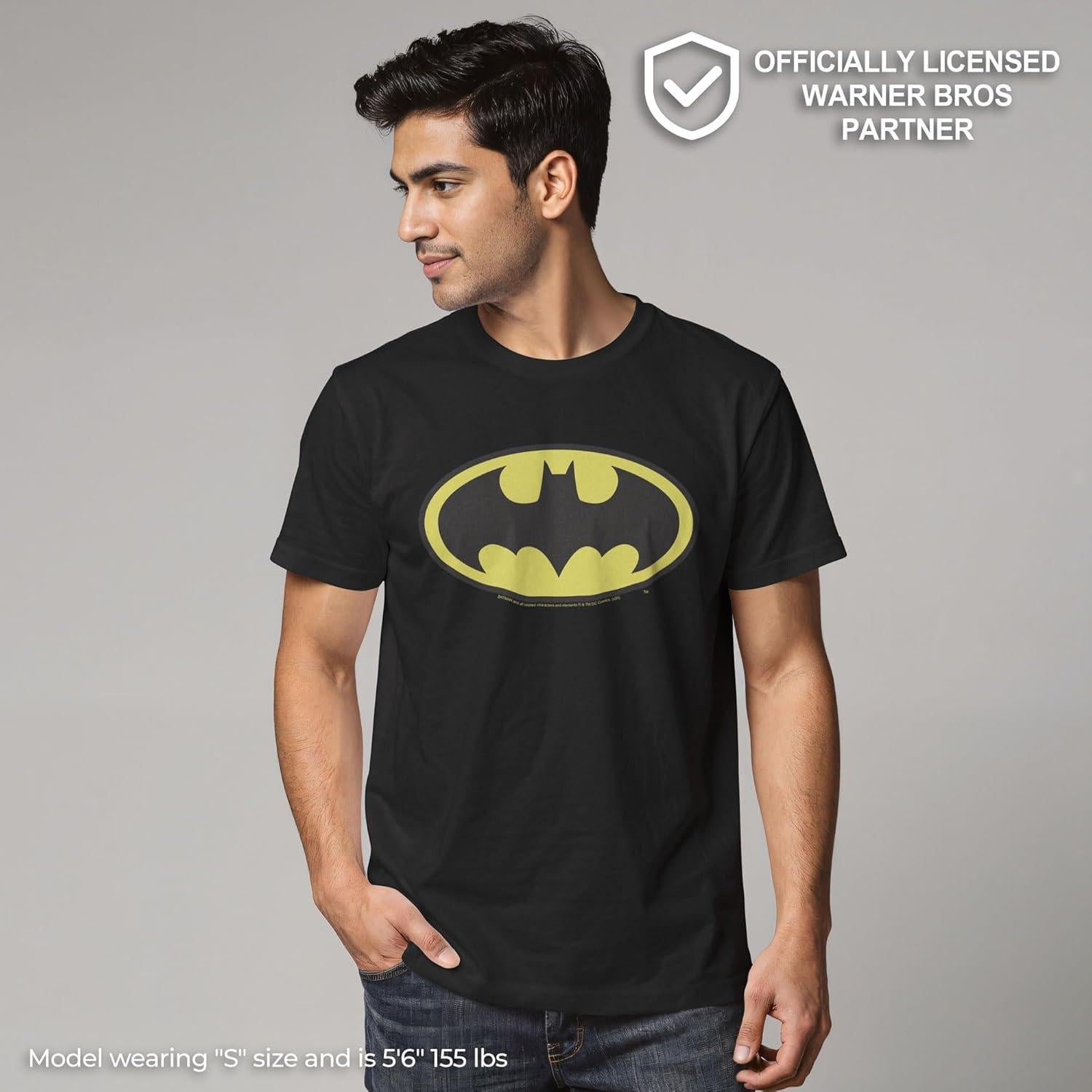 Camiseta negra básica Batman DC Comics para hombres