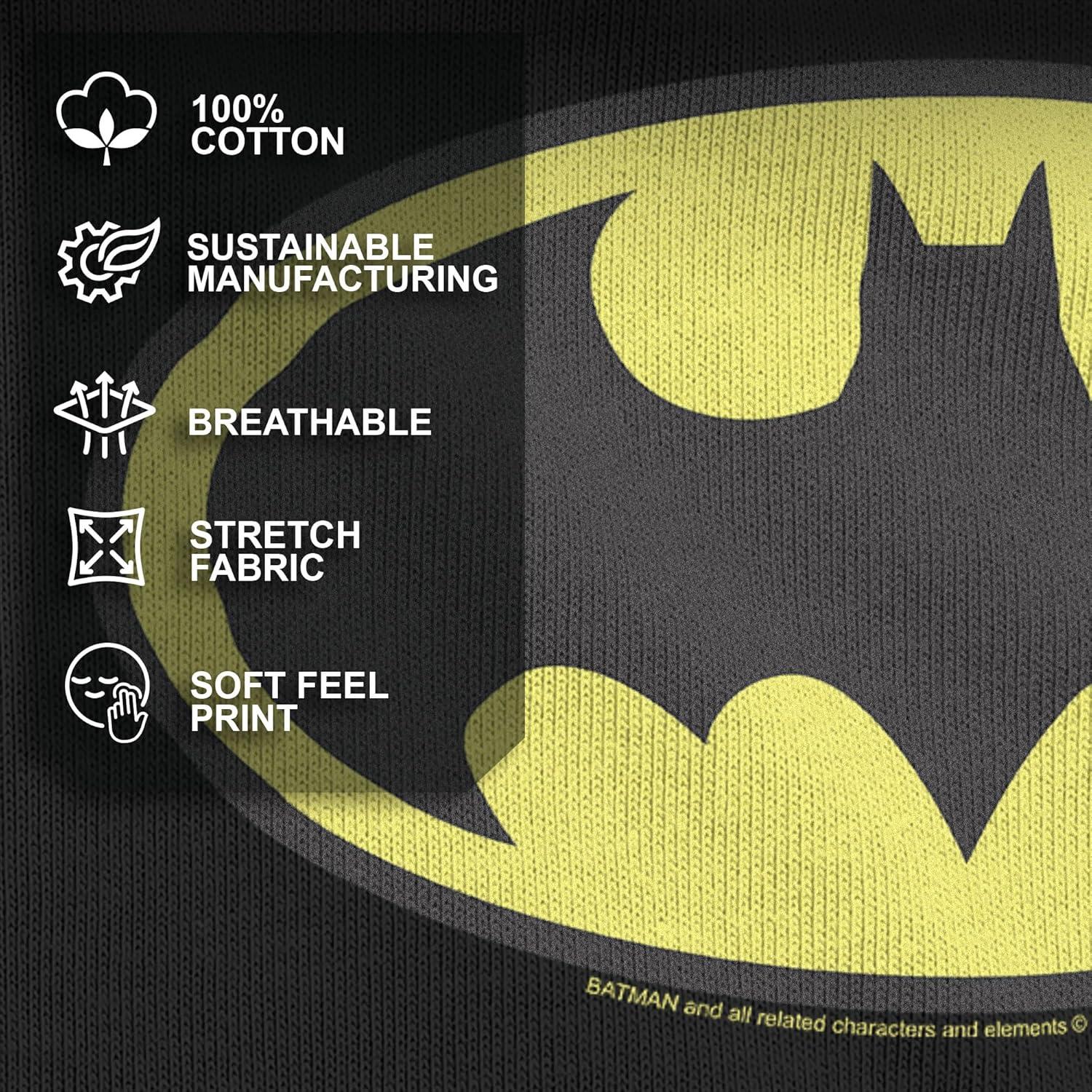 Camiseta negra básica Batman DC Comics para hombres