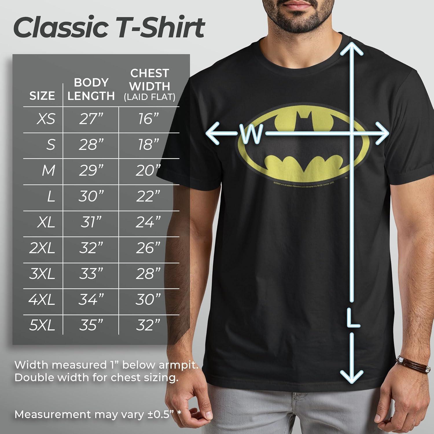 Camiseta negra básica Batman DC Comics para hombres