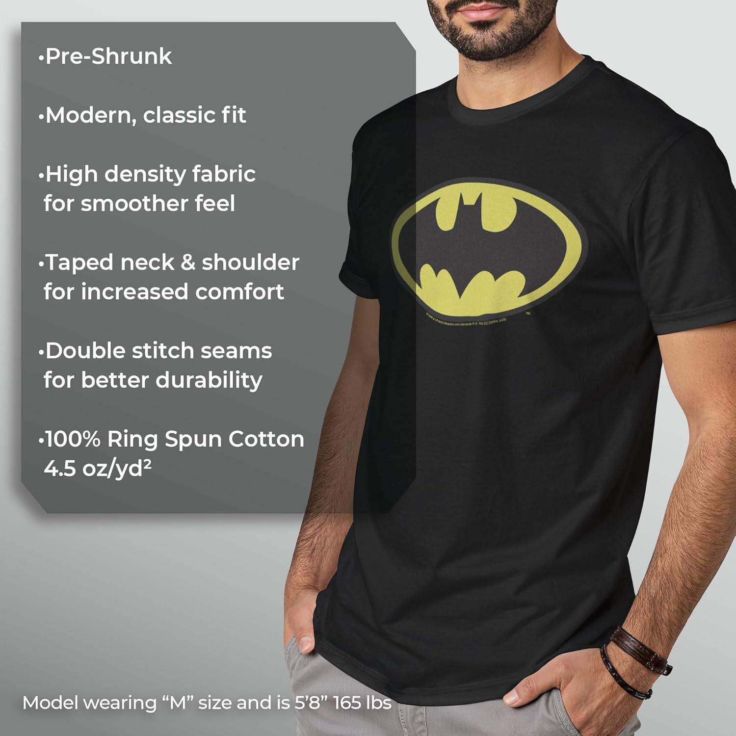 Camiseta negra básica Batman DC Comics para hombres
