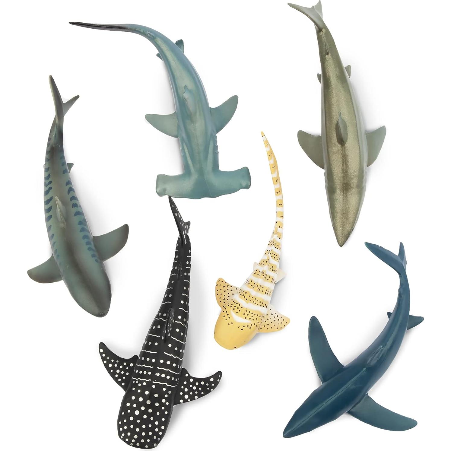 Conjunto de Figuras de Tiburones Toymany 6PC - Juguetes de Baño