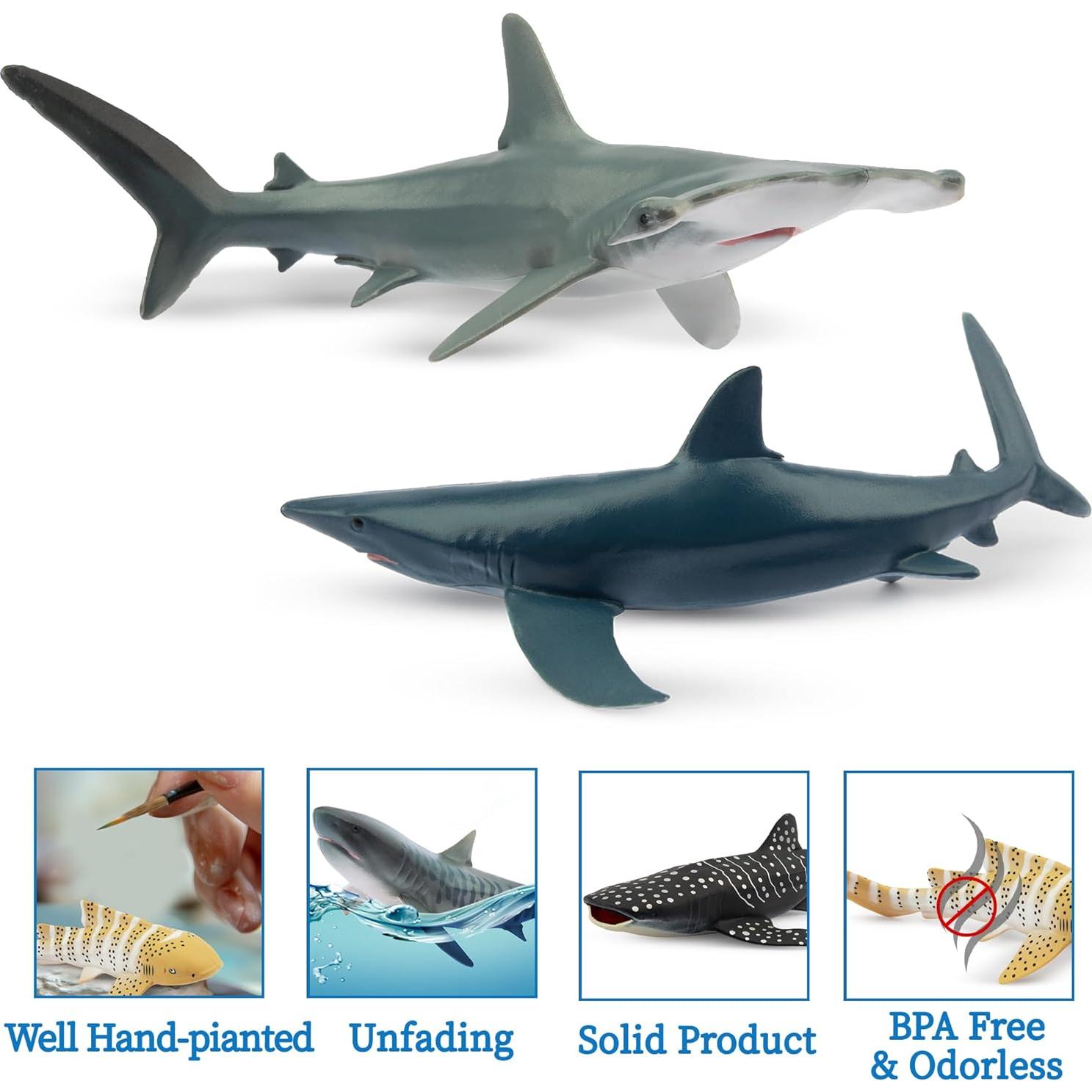 Conjunto de Figuras de Tiburones Toymany 6PC - Juguetes de Baño
