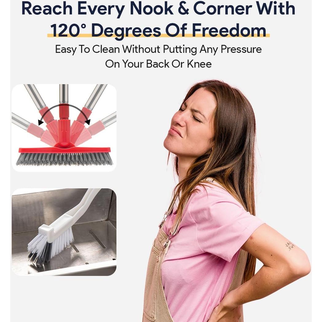 Cepillo de Lechada Fox Trot con Mango Extensible y Cerdas Rígidas