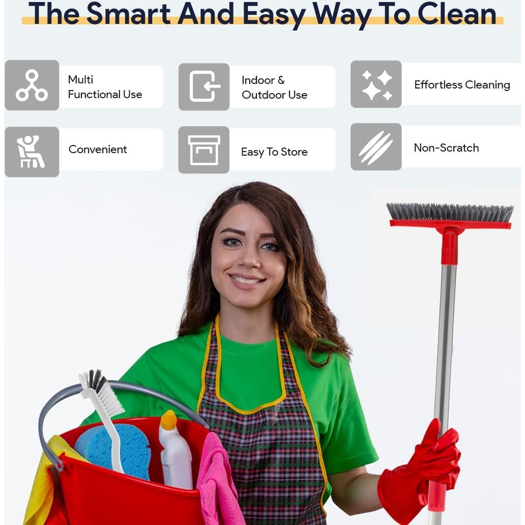 Cepillo de Lechada Fox Trot con Mango Extensible y Cerdas Rígidas