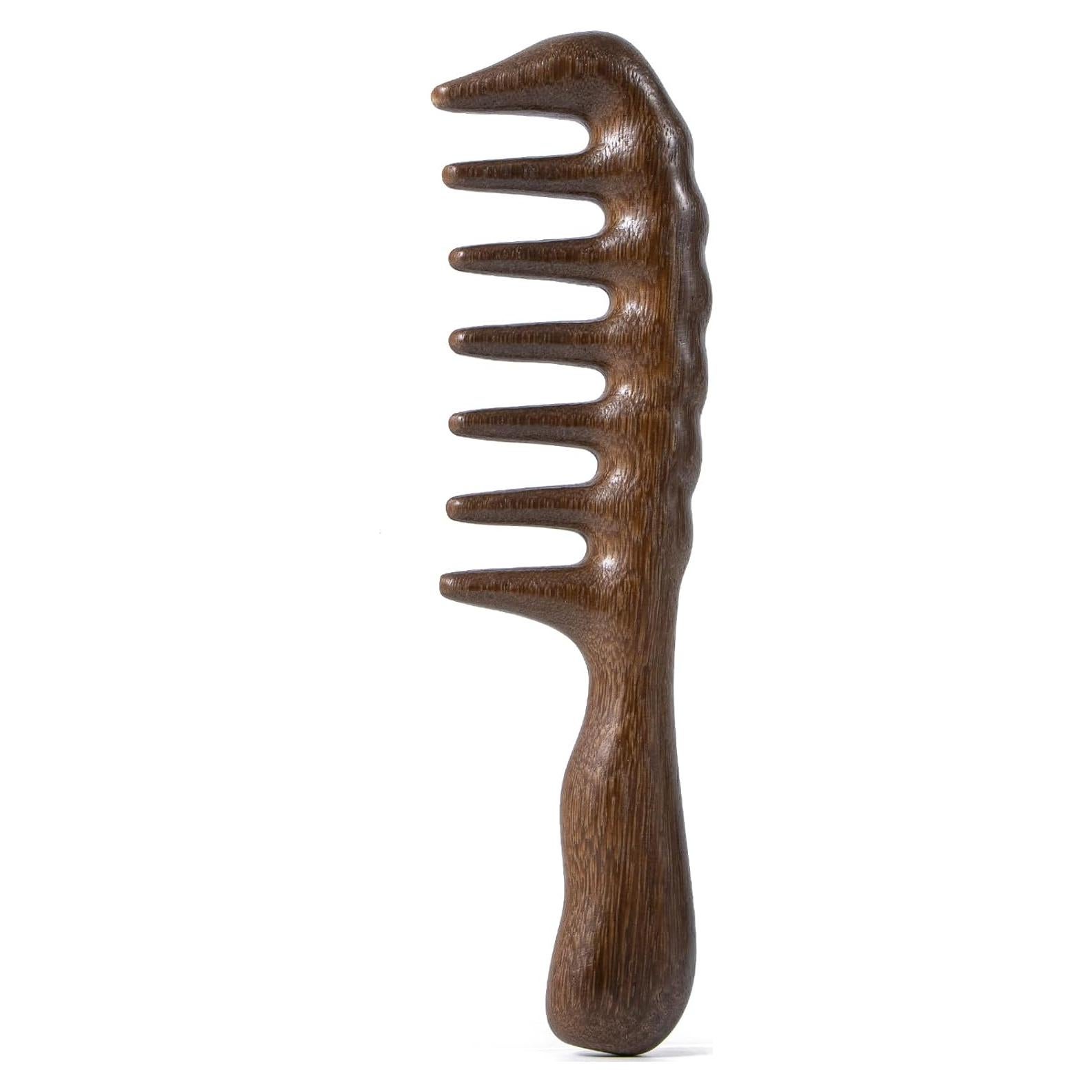 Peine de Madera Sándalo Beomeen Dientes Anchos Antiestático