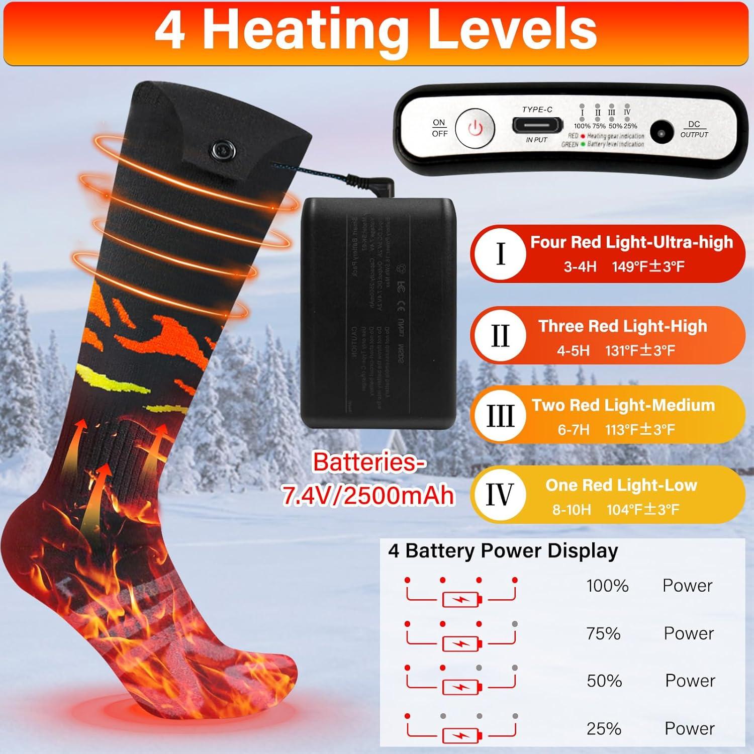 Calcetines Calentados OTSEZE SK-01 Recargables 7.4V 5000mAh