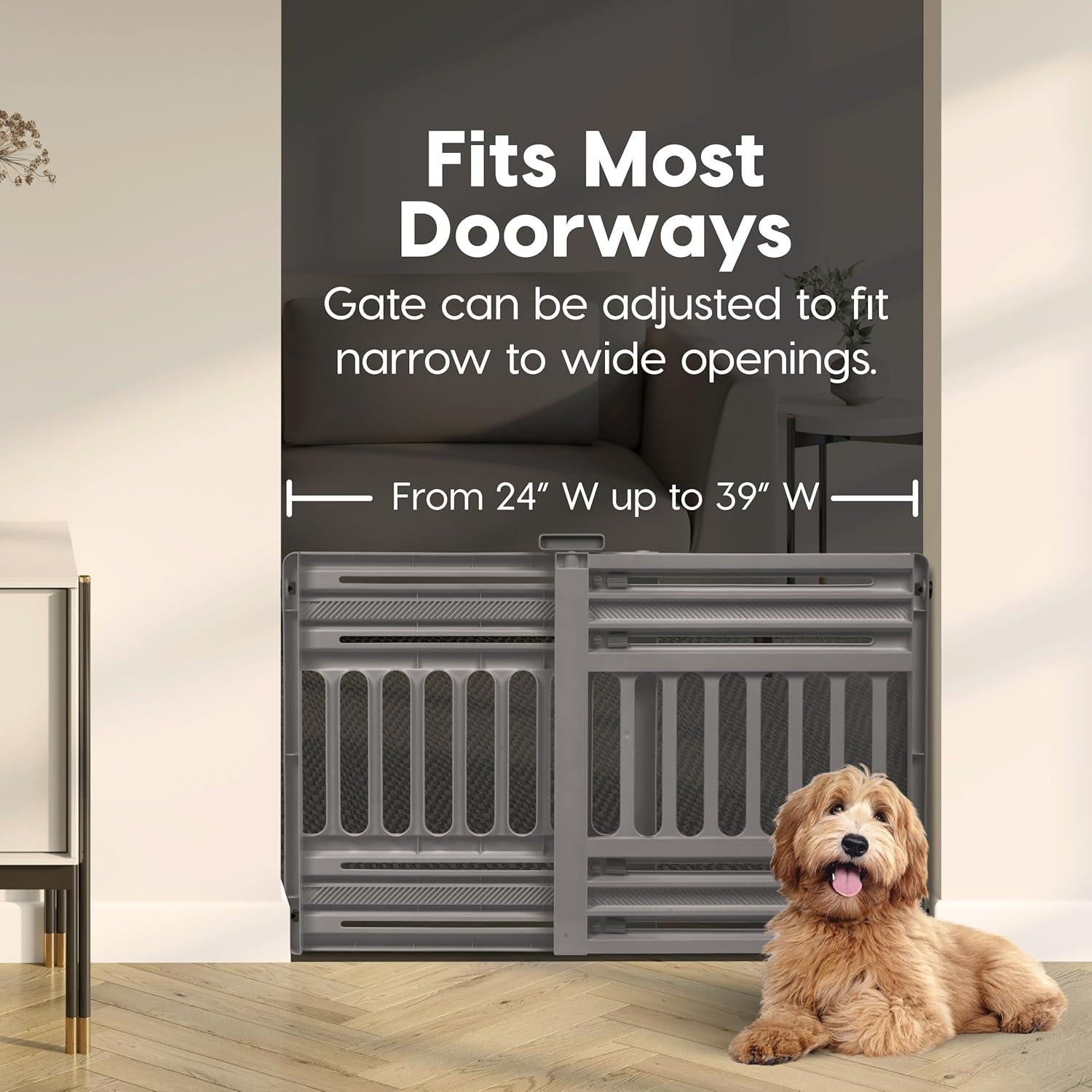 Puerta para Mascotas Expandible IRIS USA 61-99cm Gris