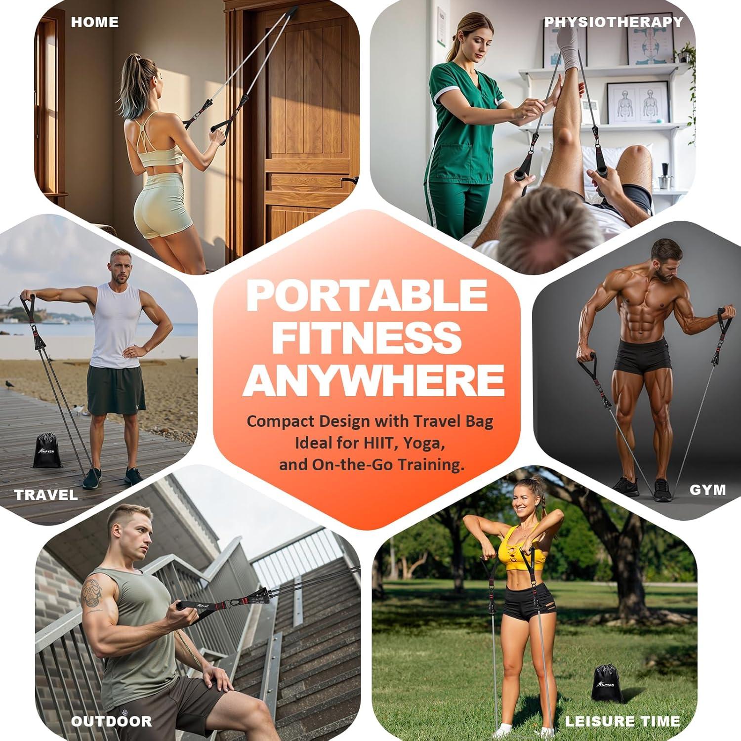 Bandas de Resistencia HPYGN 250LBS con Mangos y Anclaje