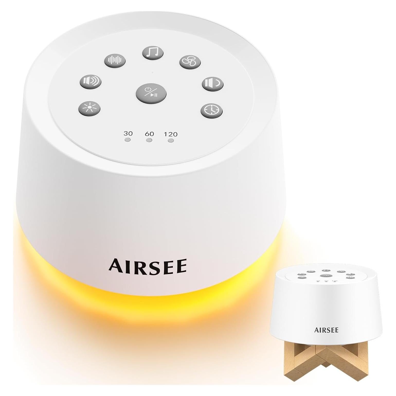 Máquina de Sonido Blanco AIRSEE con Luz Nocturna y Batería 2000mAh