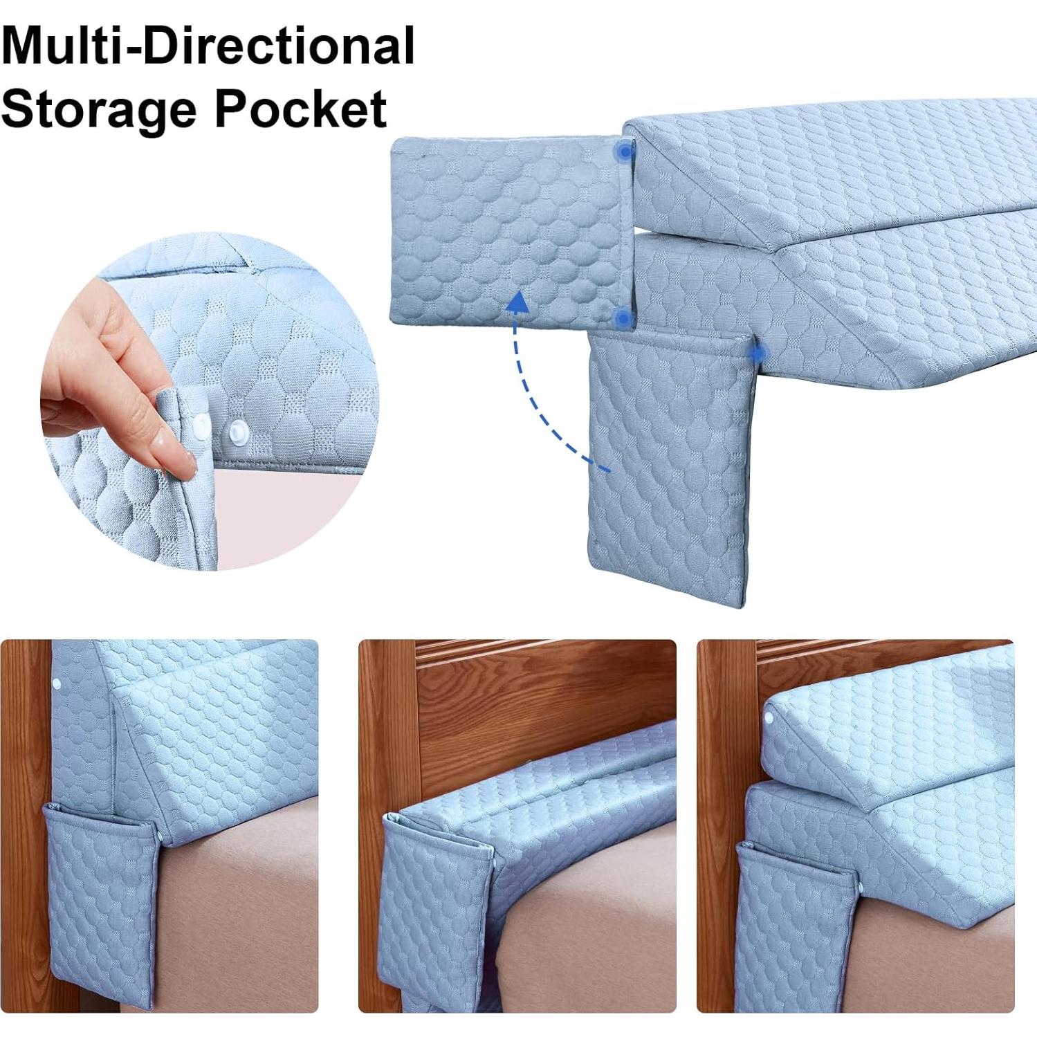 Almohada en Cuña EUHAMS Azul 137x25x15 cm Ajustable