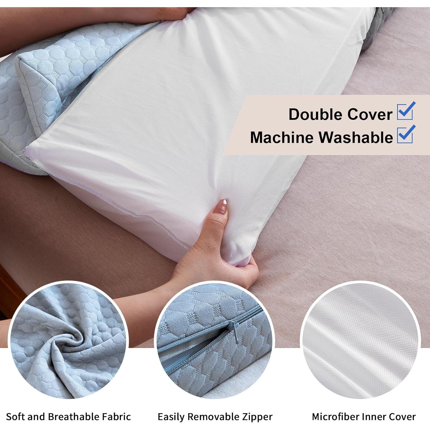 Almohada en Cuña EUHAMS Azul 137x25x15 cm Ajustable