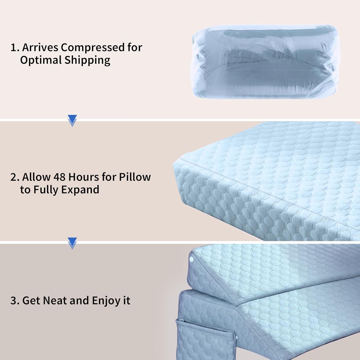 Almohada en Cuña EUHAMS Azul 137x25x15 cm Ajustable