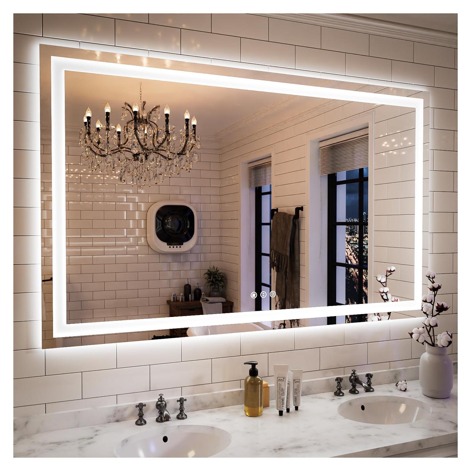 Espejo LED ISKM 139.7x91.4 cm para baño iluminado