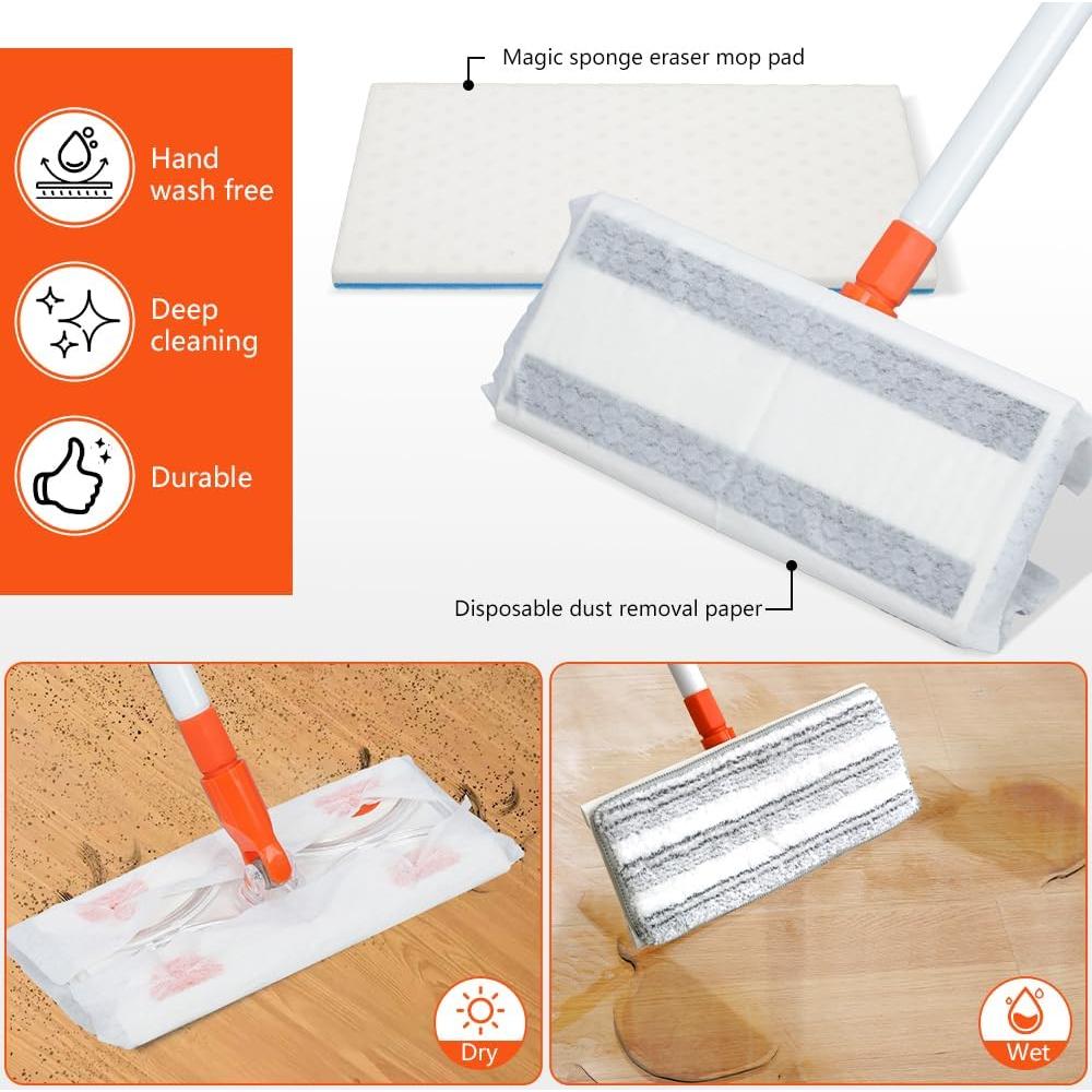 Mopa 4 en 1 Motaegolr 139.7 cm con almohadillas de microfibra